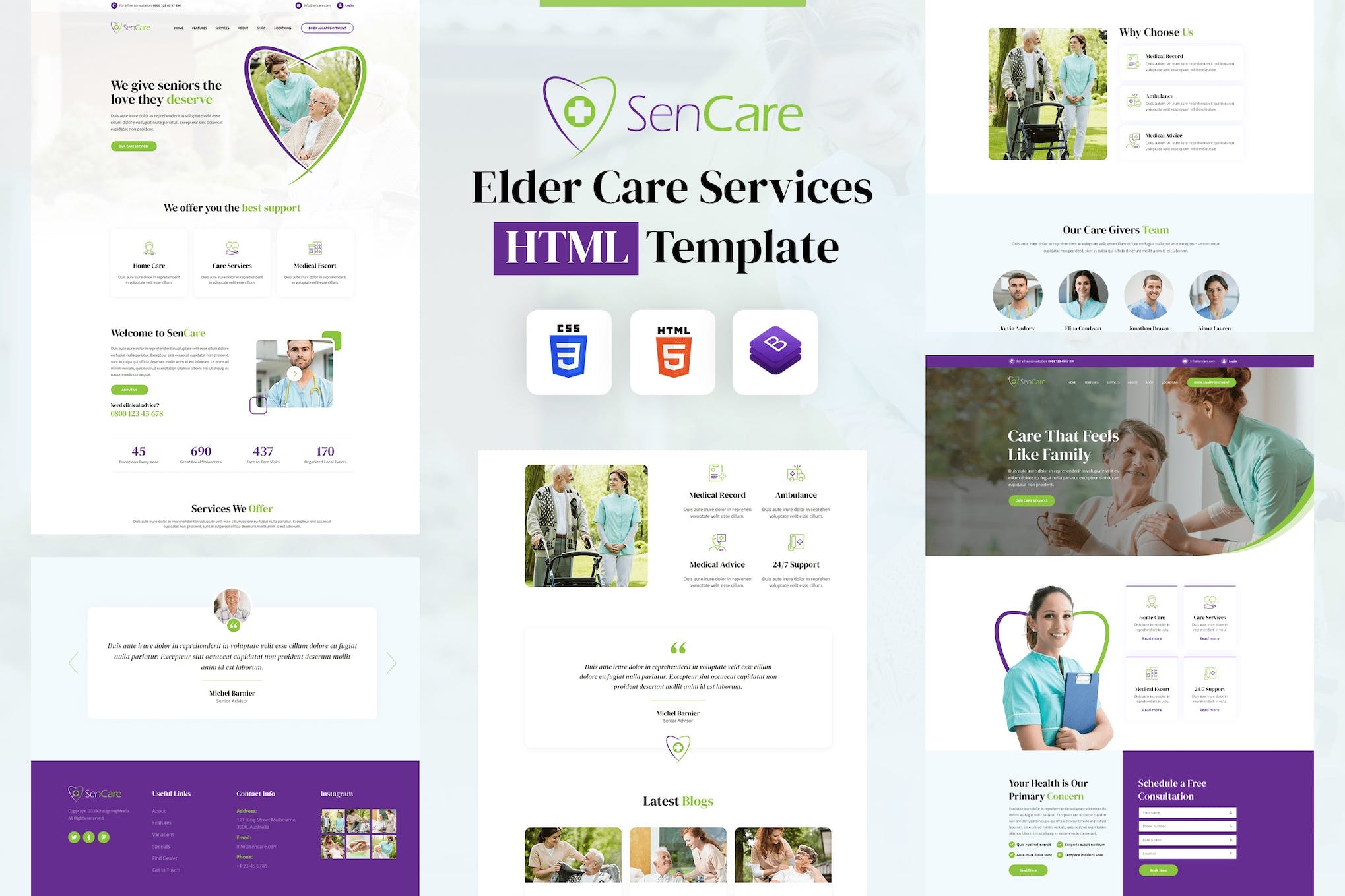 SenCare | Elderly Home & Senior Care HTML Template