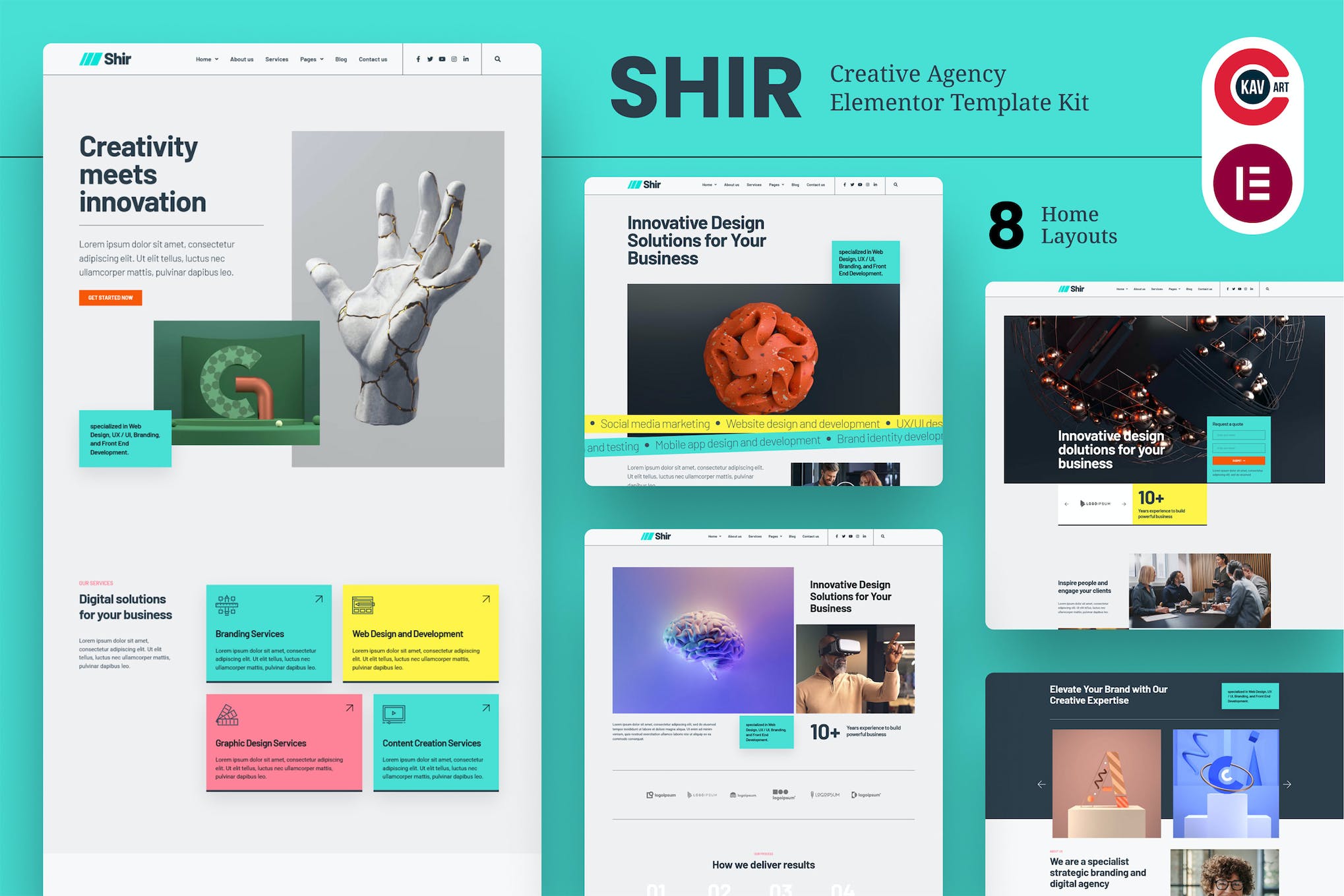 Shir – Creative Agency & Portfolio Elementor Template Kit