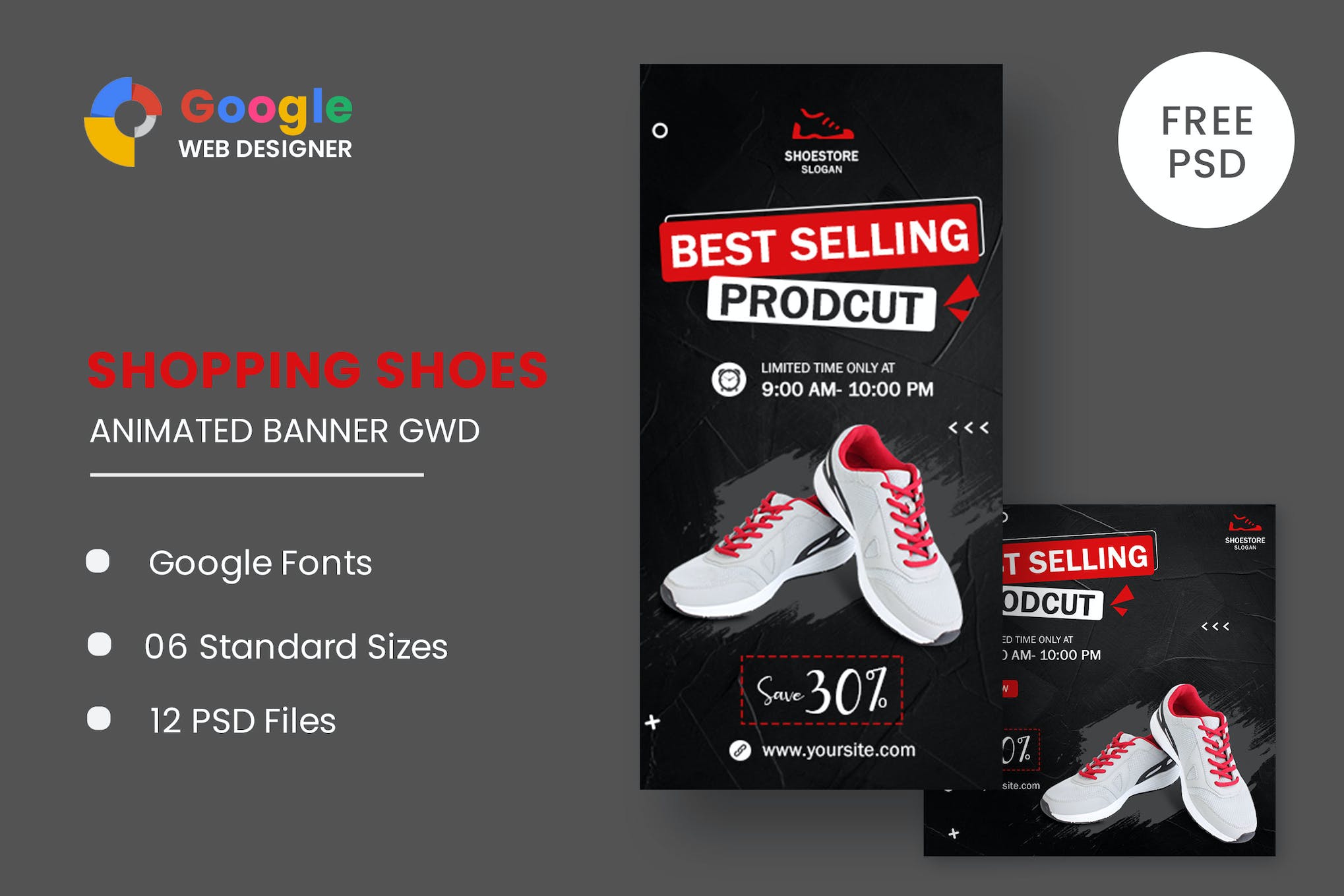 Shoes Sale HTML5 Banner Ads GWD