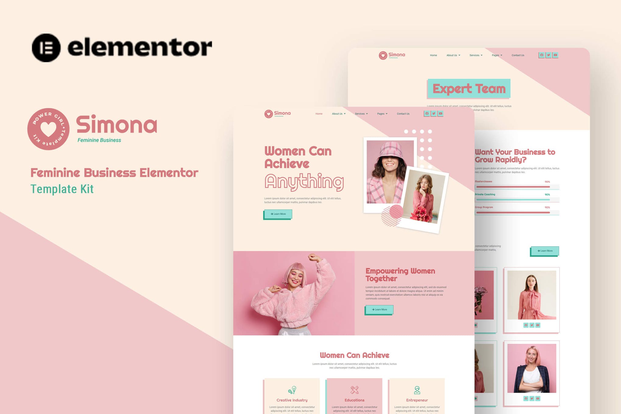 Simona – Feminine Business Elementor Template Kit