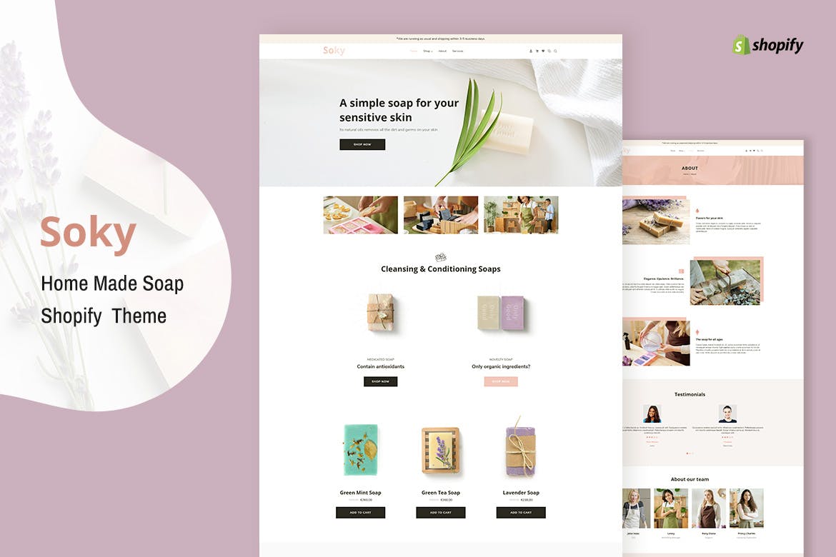 Soky – Handmade Soap, Organic Shopify Theme