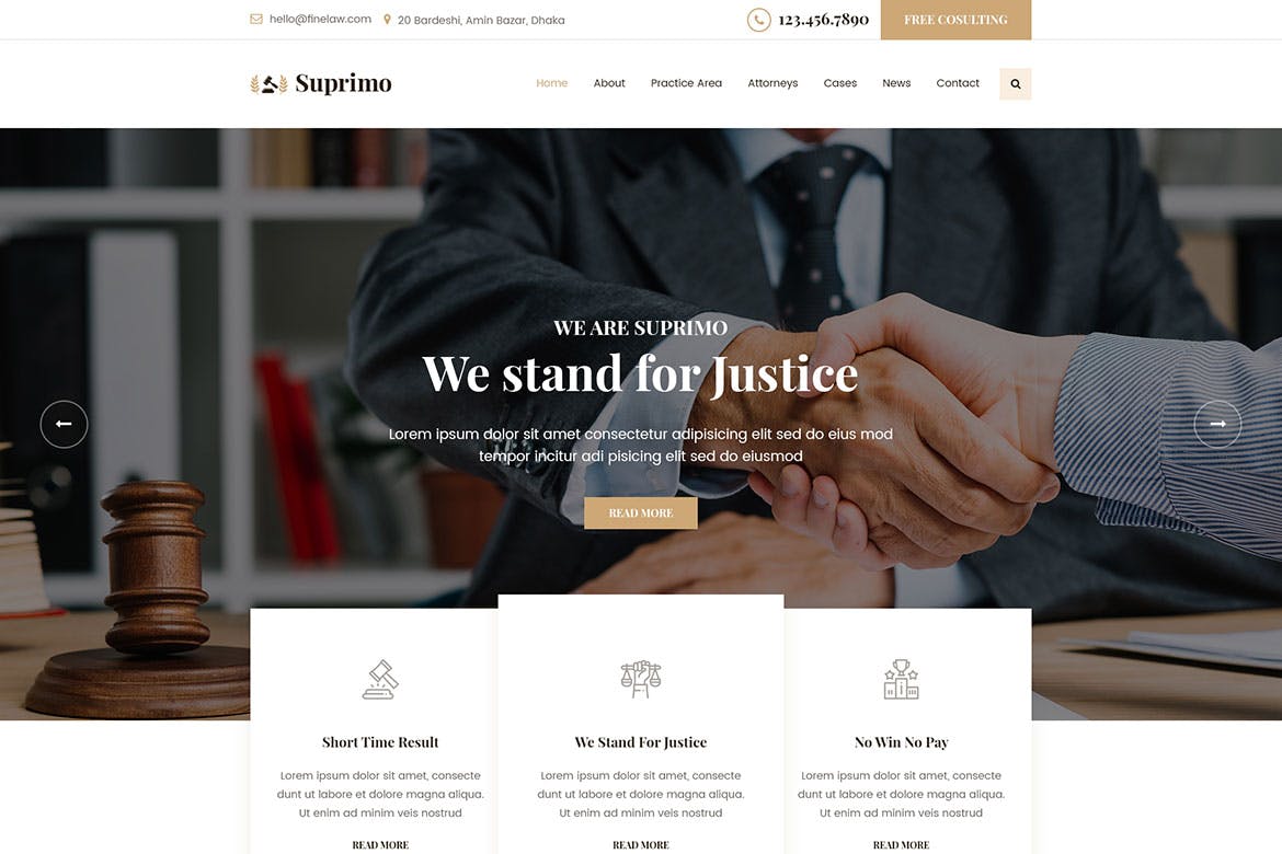 Suprimo | Lawyer Attorney Website HTML Template