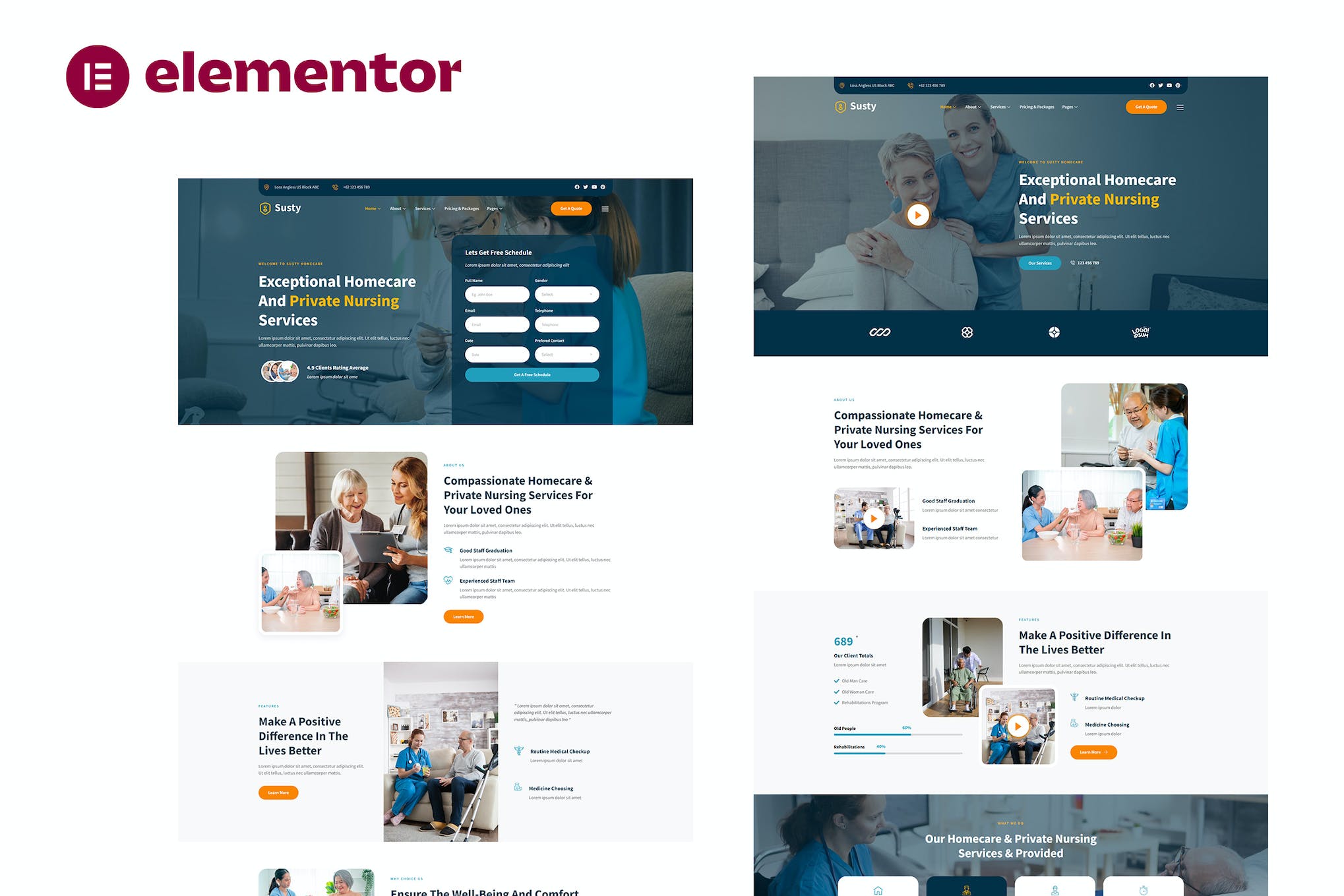 Susty – Homecare & Private Nursing Services Elementor Template Kit