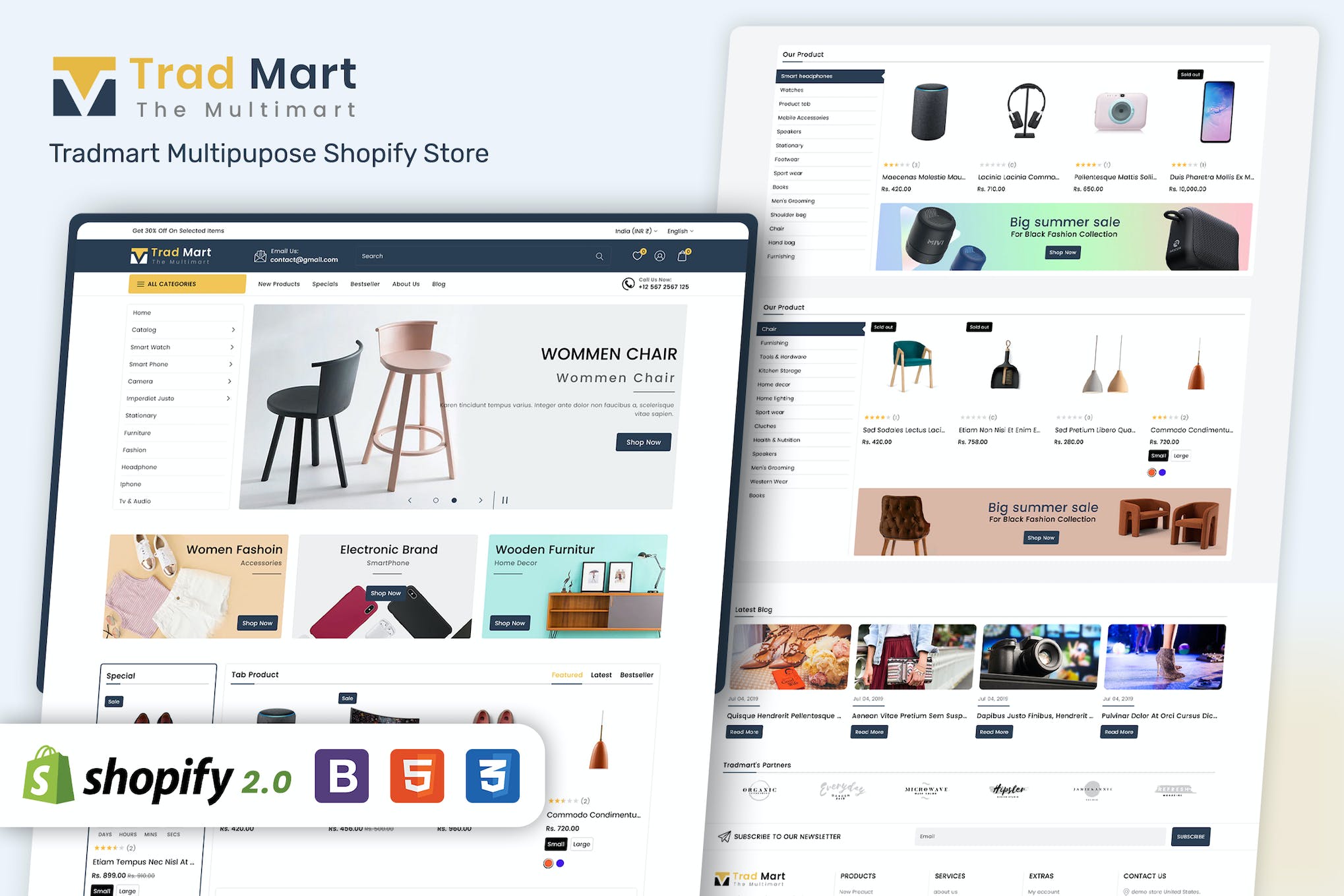 Tradmart – Shopify 2 MultiPurpose Responsive Theme