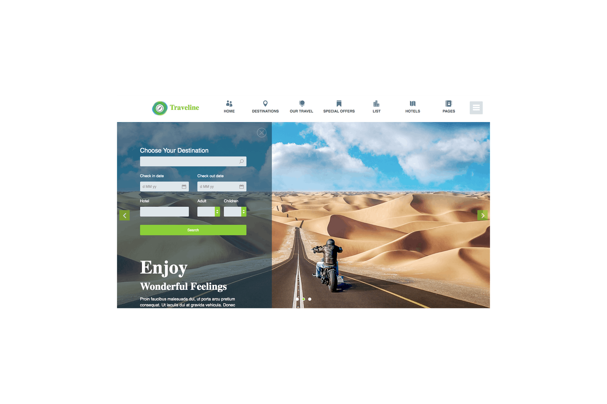 Traveline | Tour & Travel Hotel Booking Template