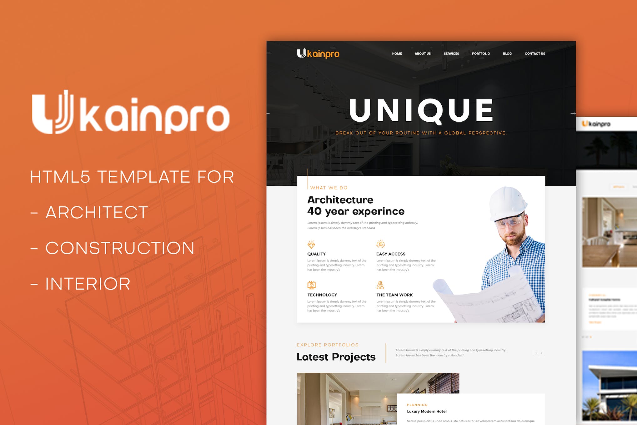 Ukainpro – Interior Design Portfolio HTML Template