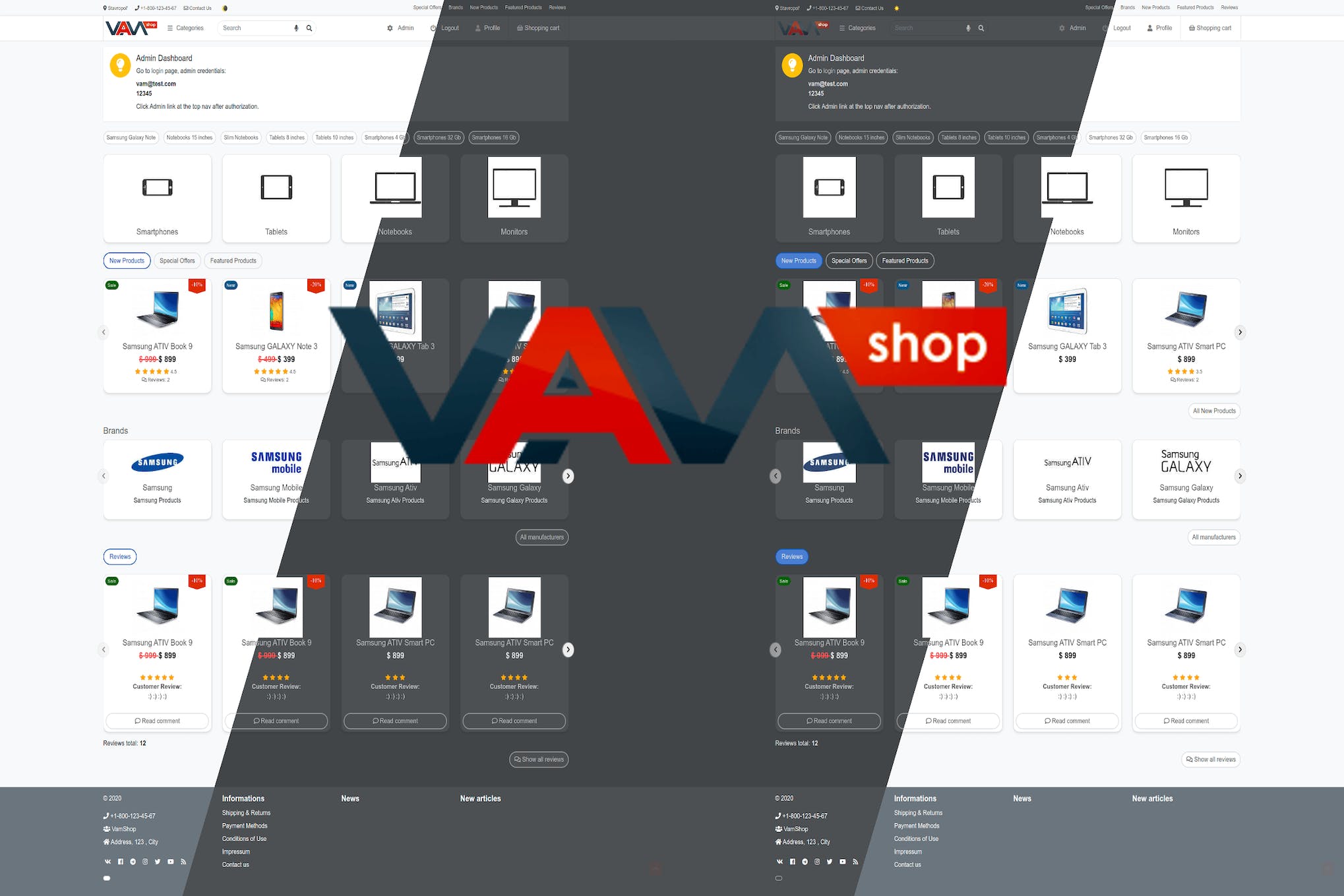 VamShop Online Shopping Cart eCommerce Site