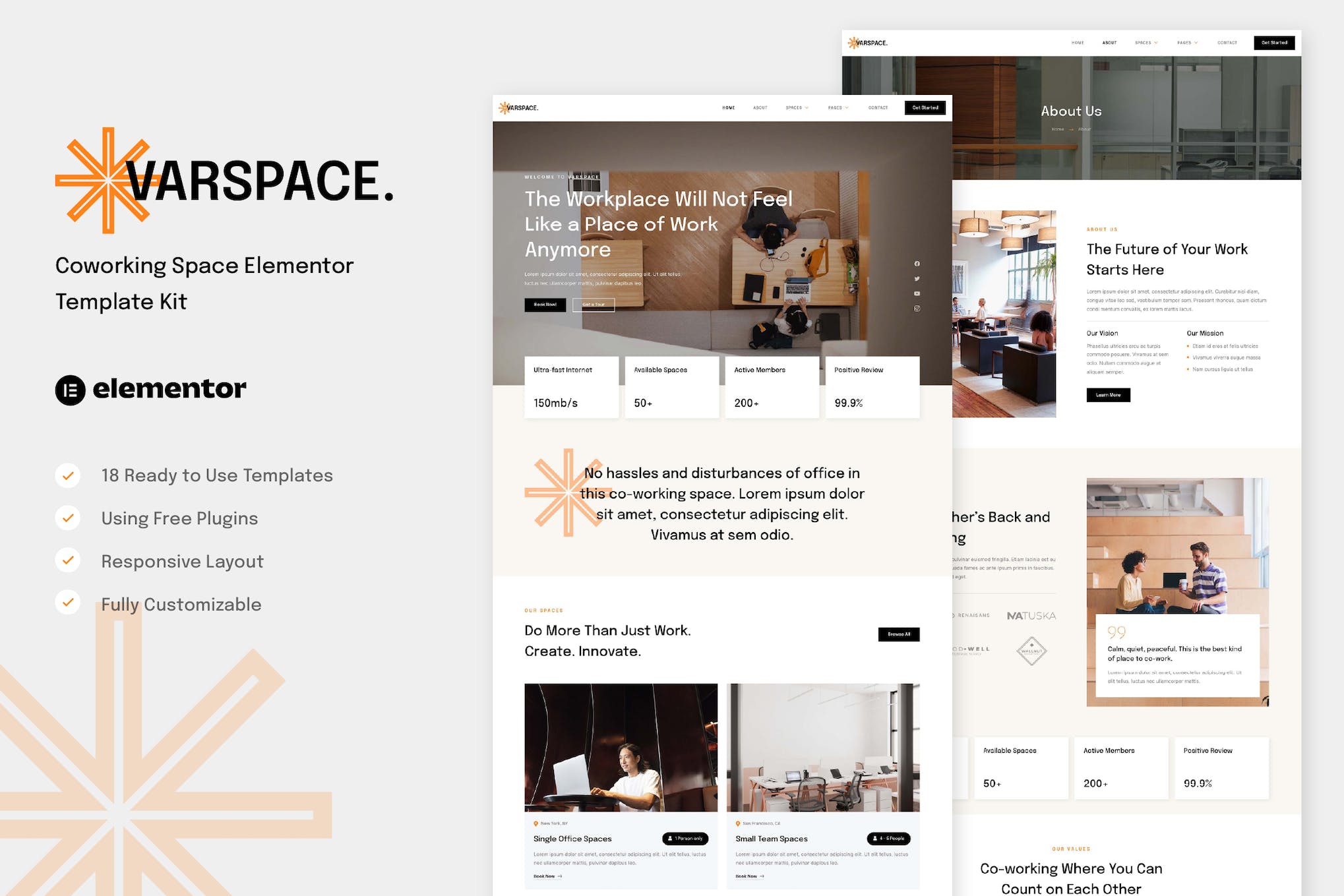 Varspace – Coworking Space Elementor Template Kit