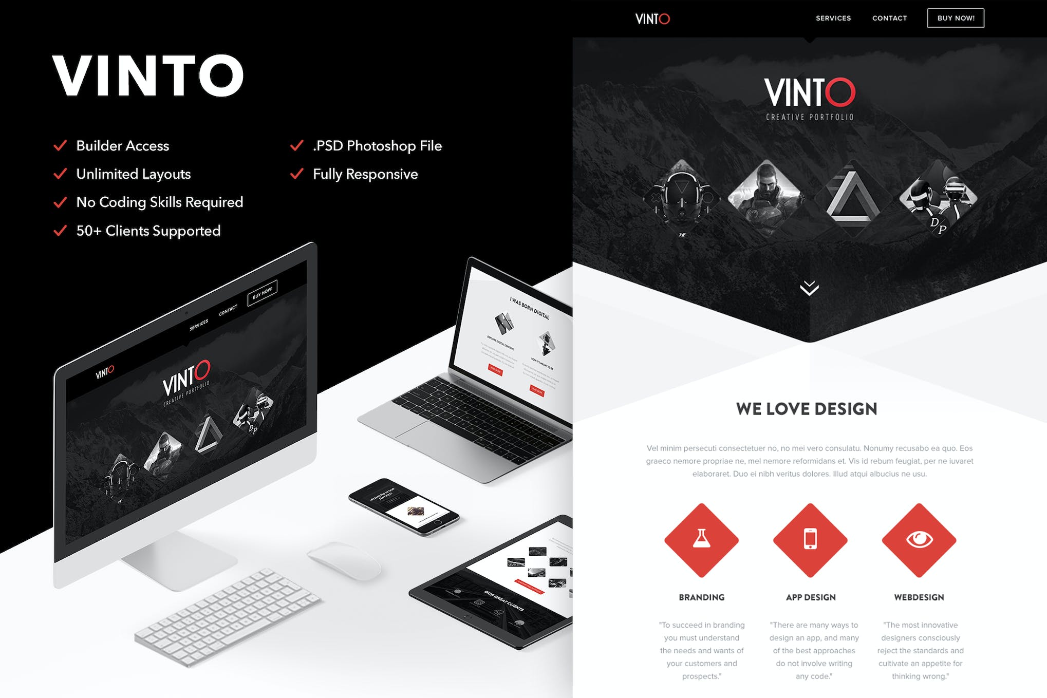 Vinto – Responsive Email + Themebuilder Access