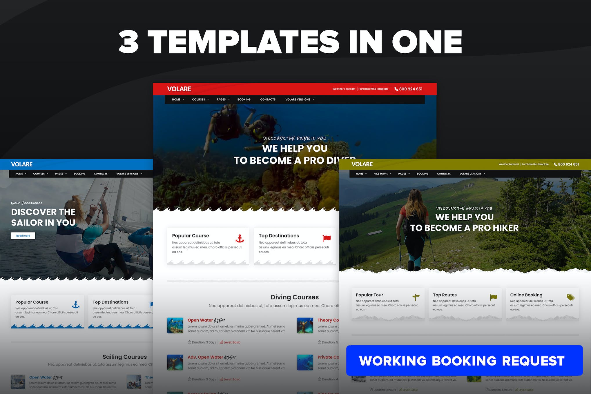 Volare – Trekking and Sailing Site Template