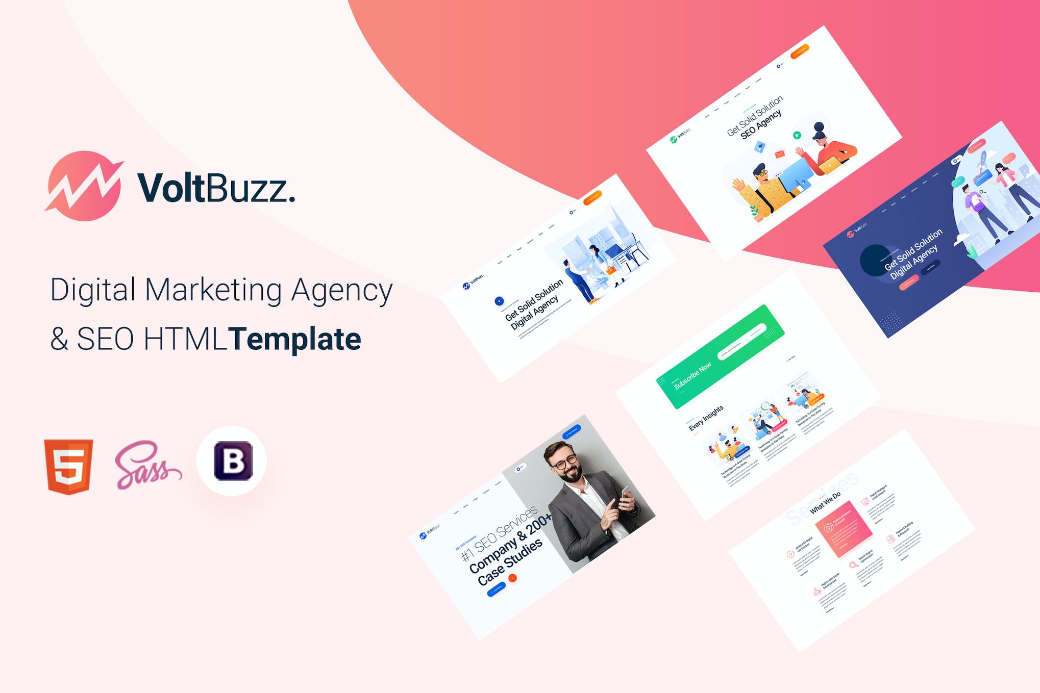 VoltBuzz – Digital Marketing Agency HTML Template