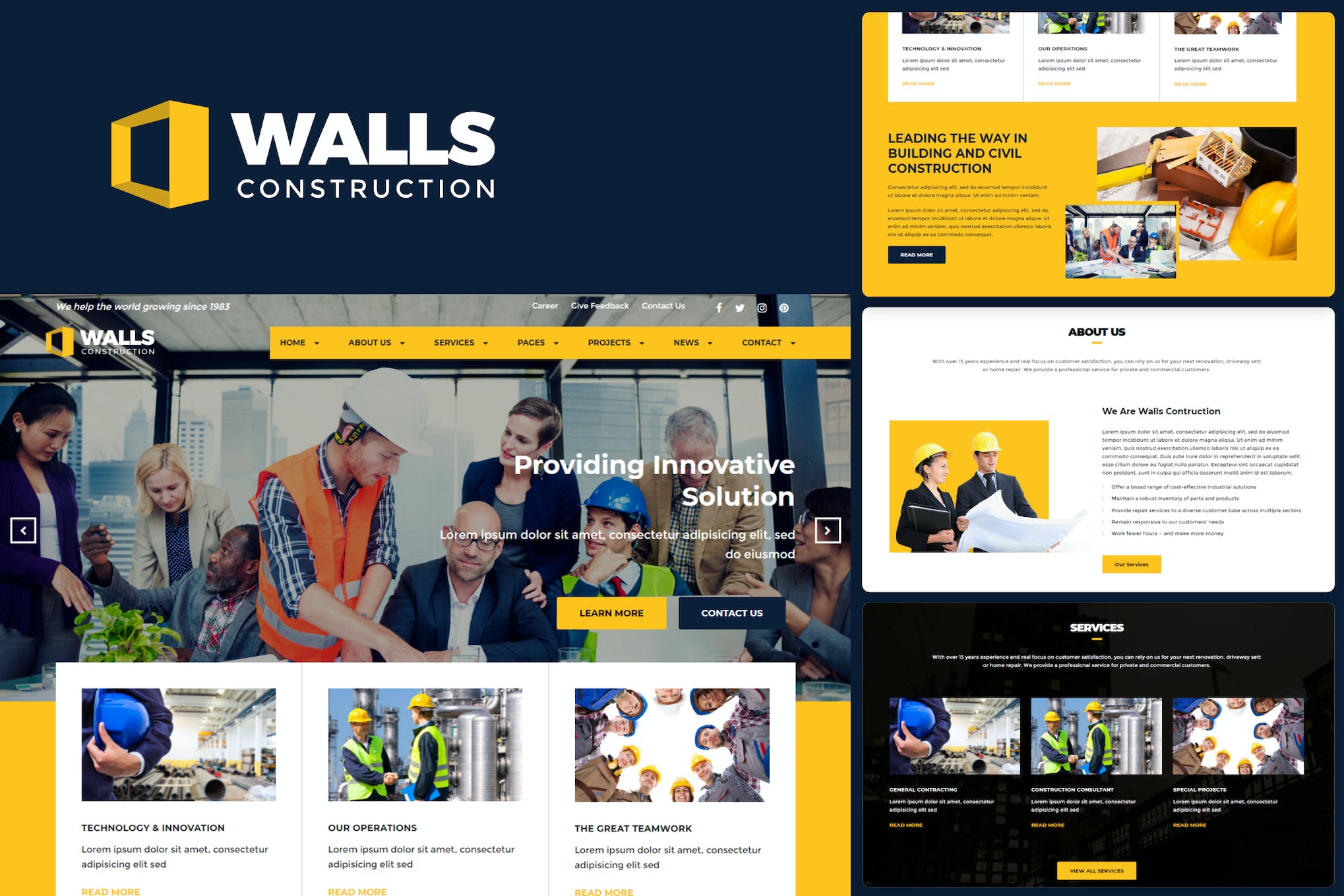 Walls – Construction HTML Template