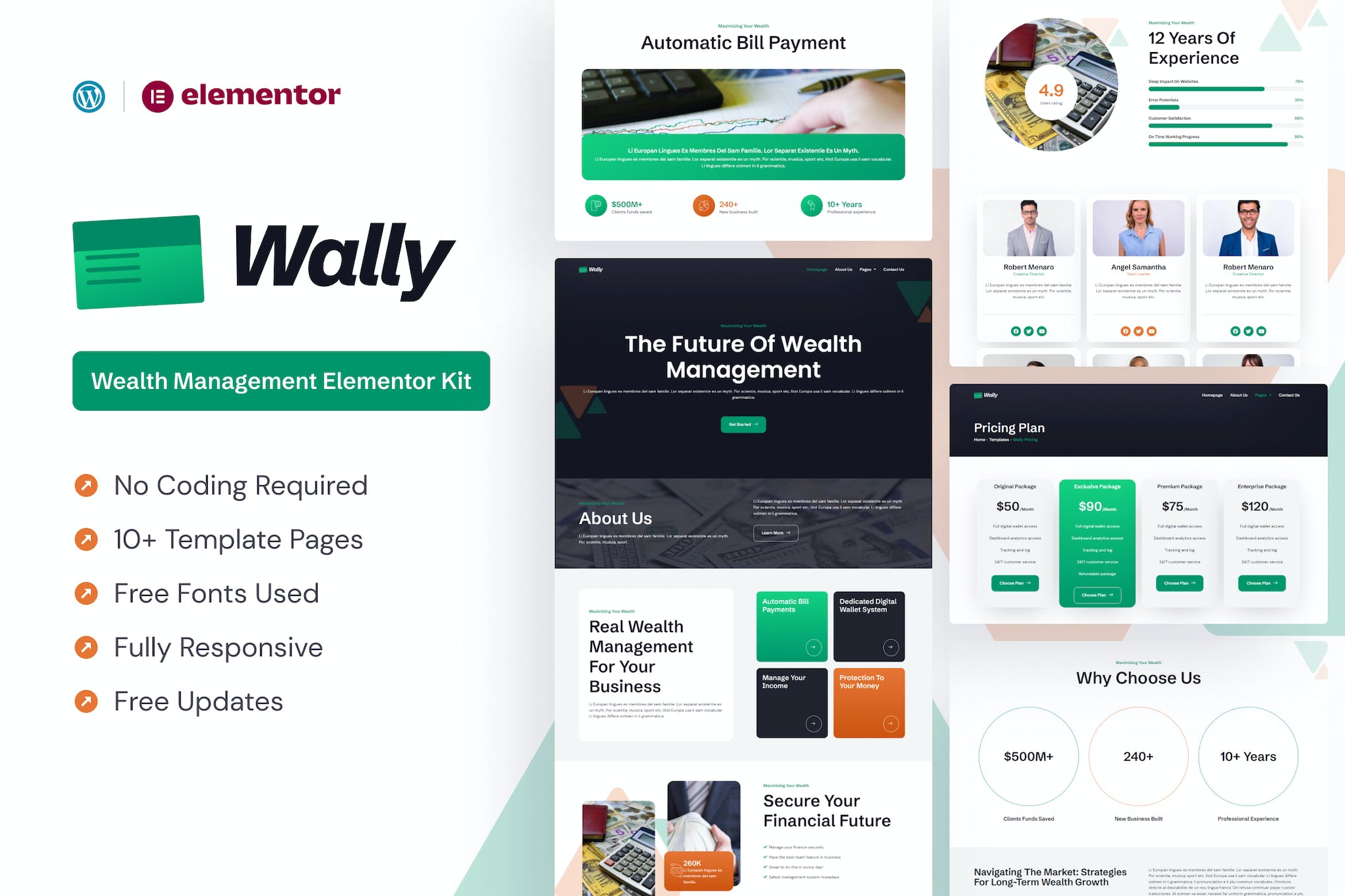 Wally – Wealth Management Elementor Template Kit