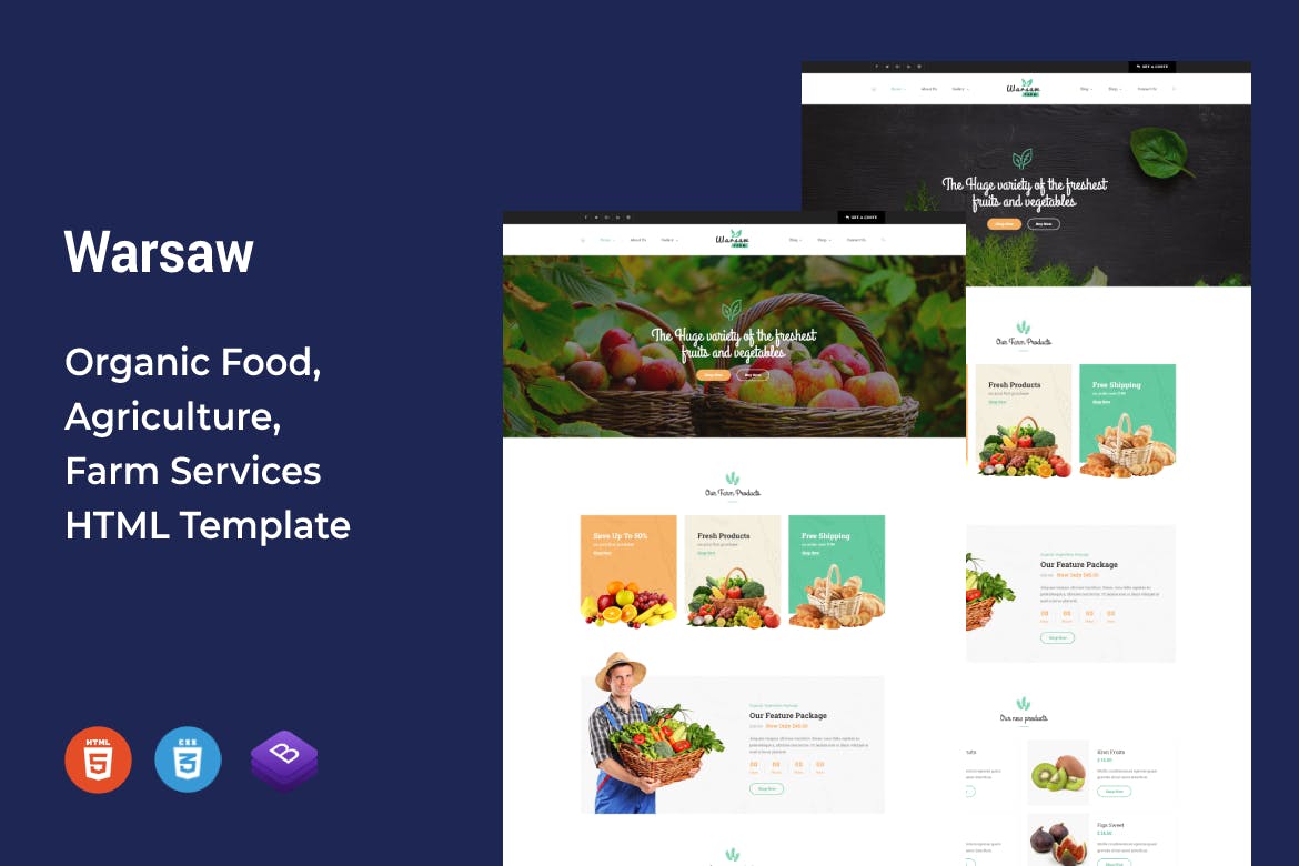 Warsaw – Organic Food, Agriculture, Farm Template