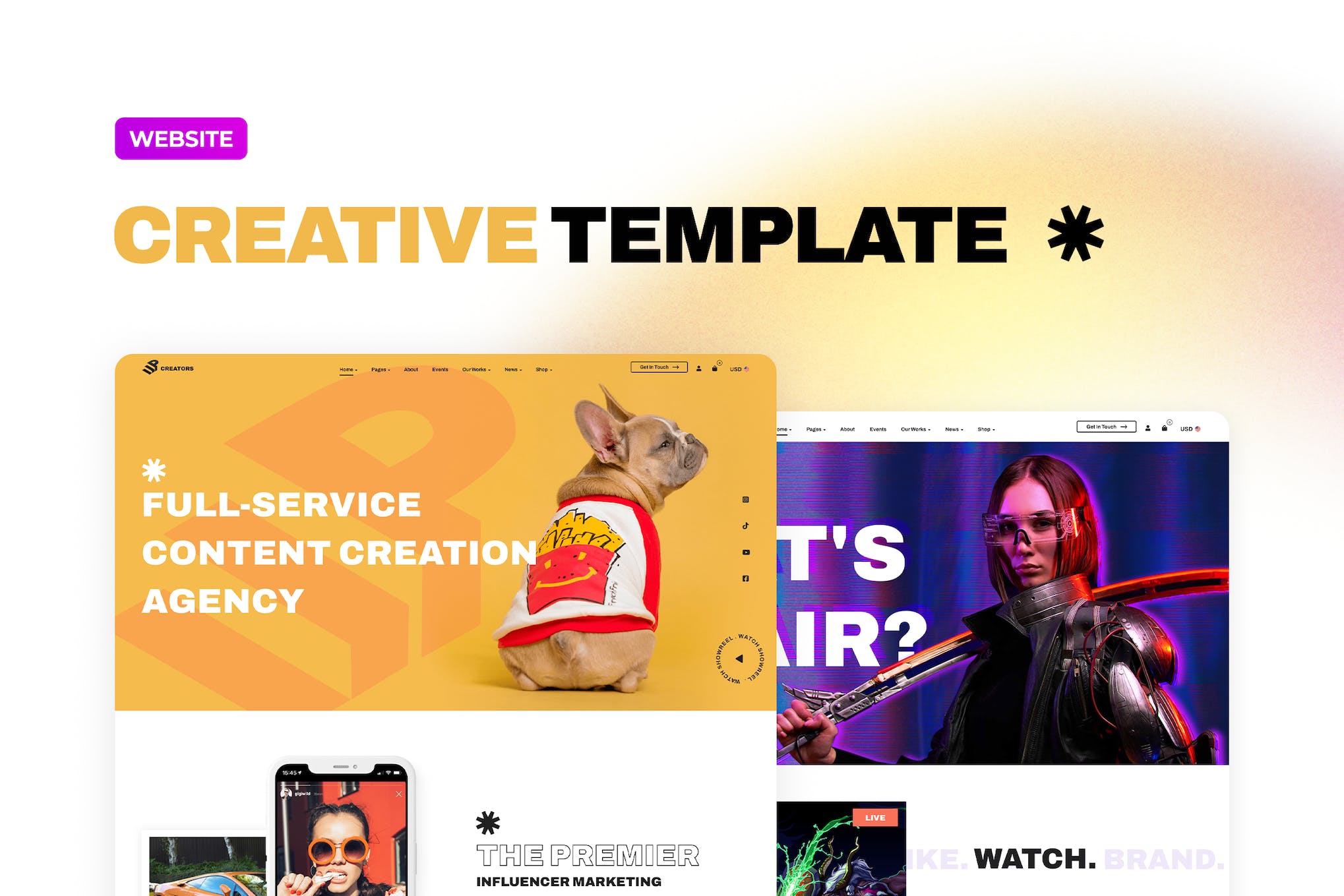 Website Template for Digital Creators