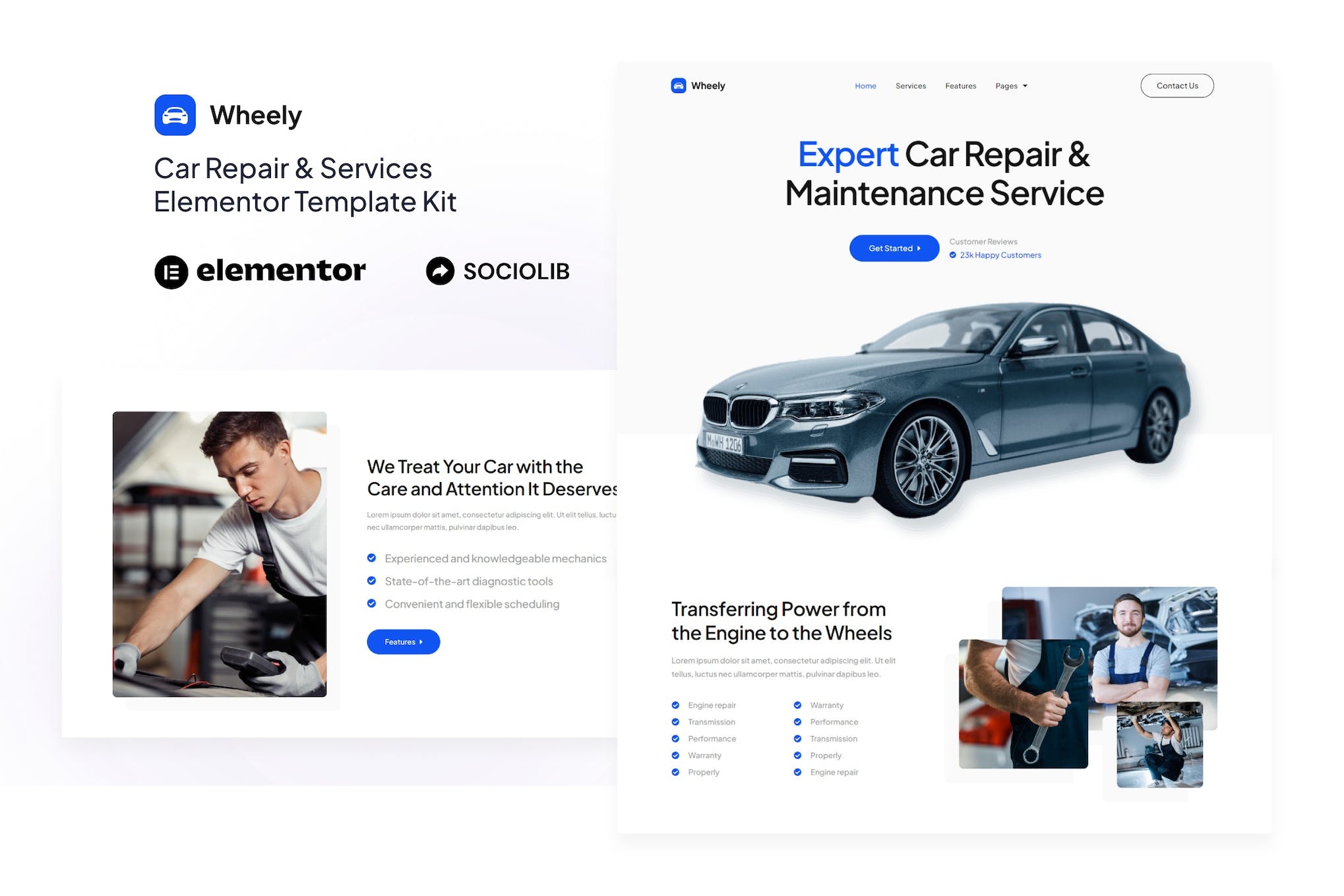 Wheely – Car Repair & Auto Services Elementor Template Kit