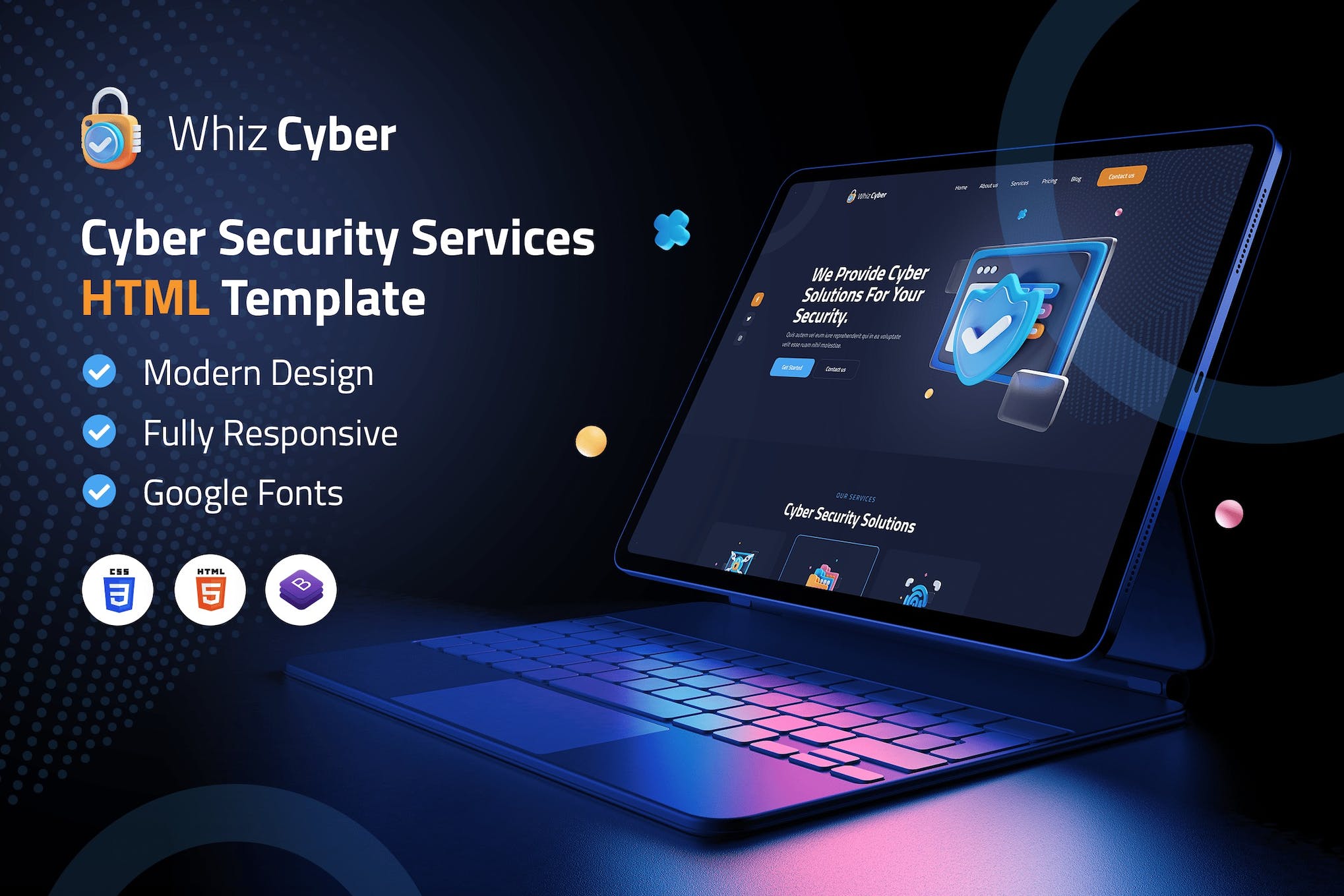 WhizCyber | Cyber Security HTML Template