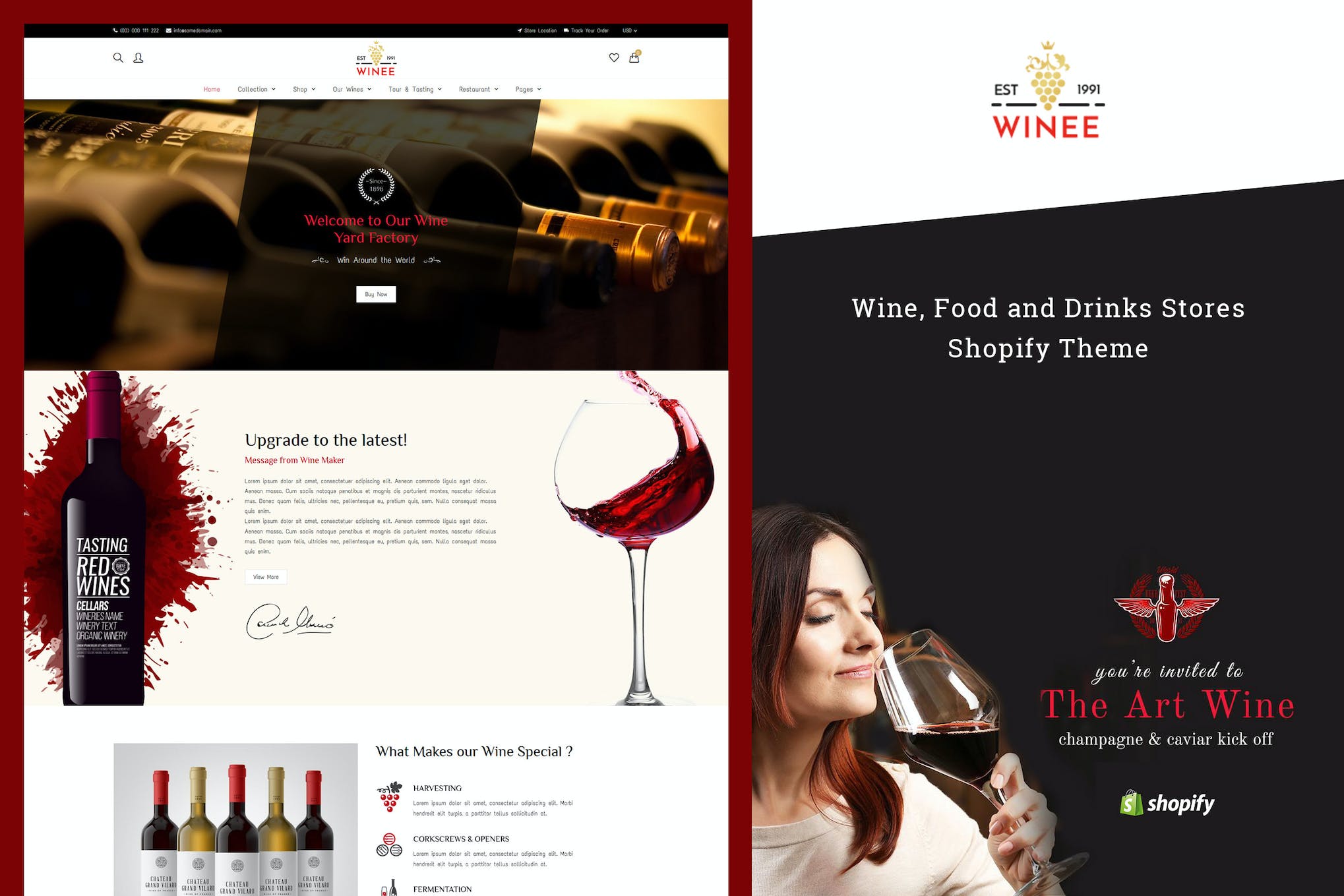 Winee – Wine, Winery Shopify Theme