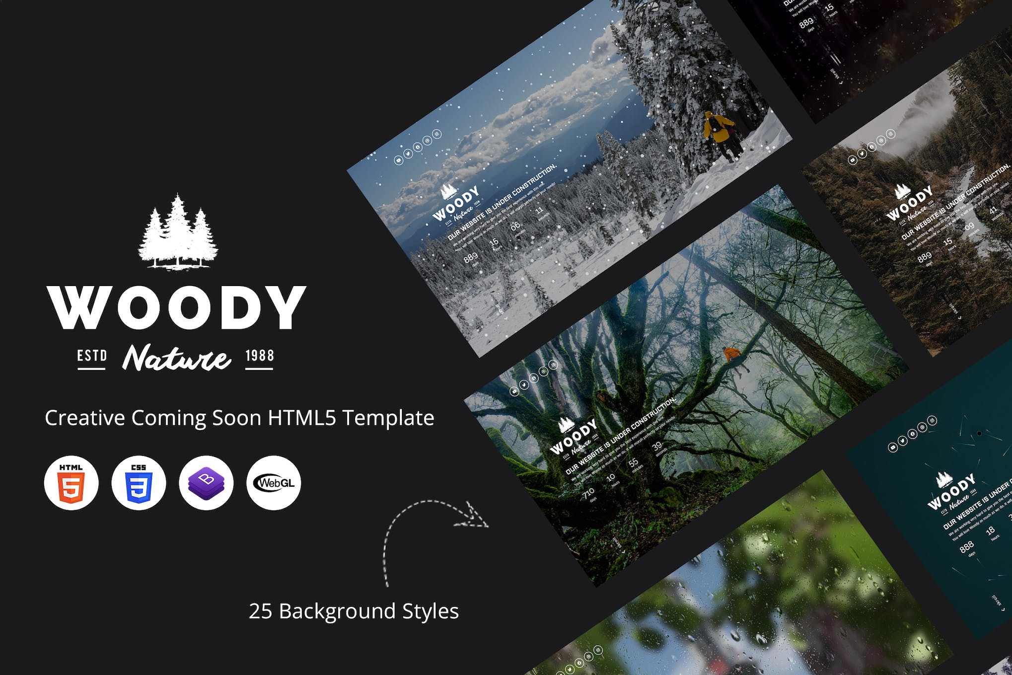 Woody – Creative Coming Soon HTML5 Template