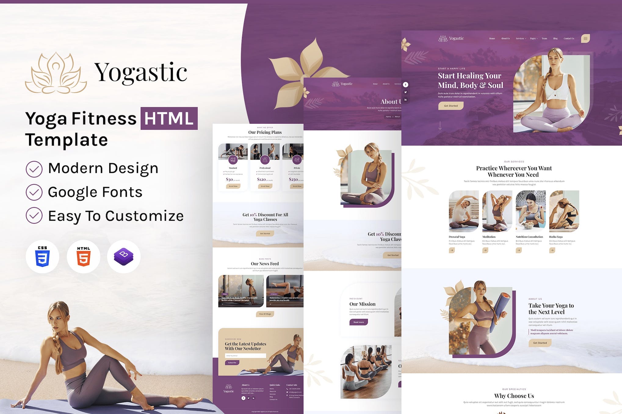 Yogastic | Yoga & Fitness HTML Template