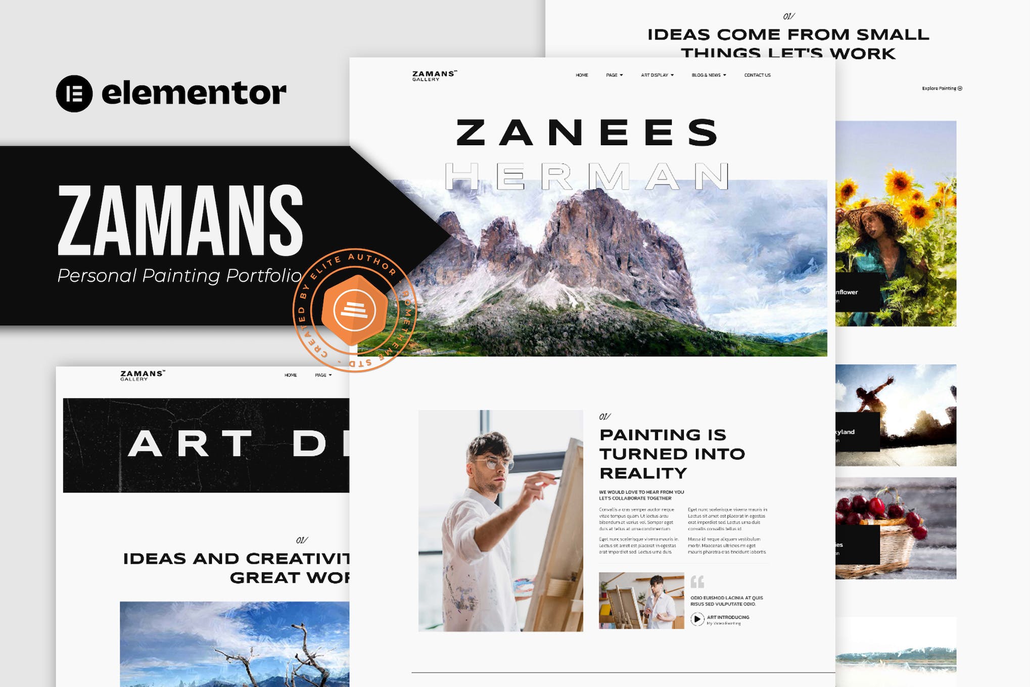 Zamans – Personal Painting Portfolio Elementor Pro Template Kit