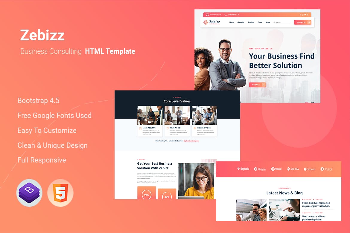 Zebizz – Business Consulting HTML Template