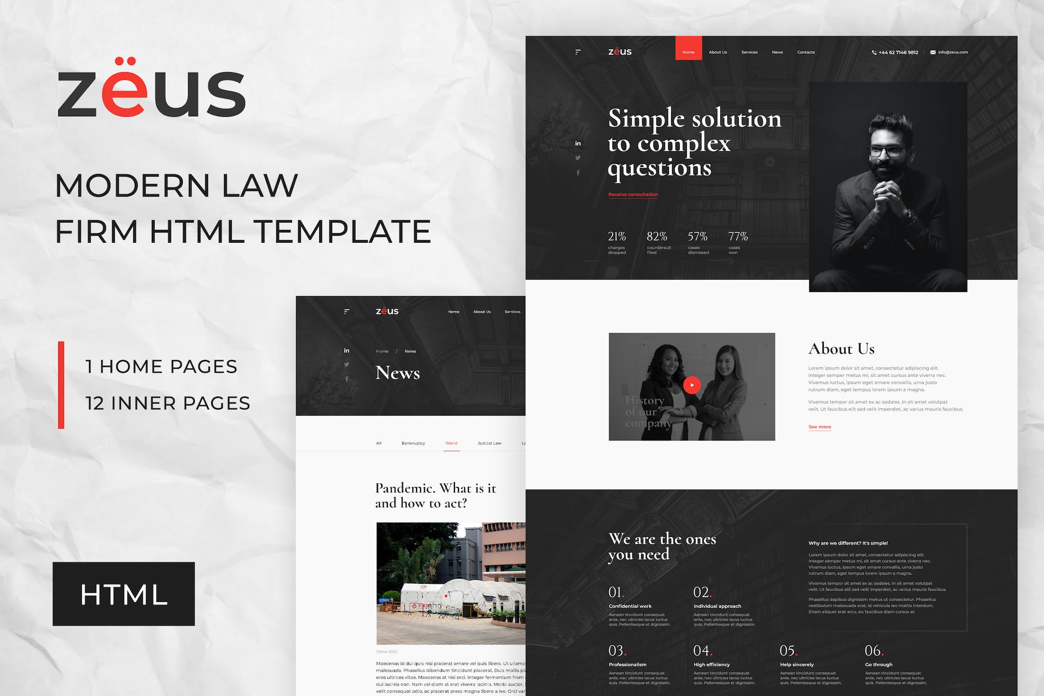 Zeus – Lawyers and Law Firm HTML Template