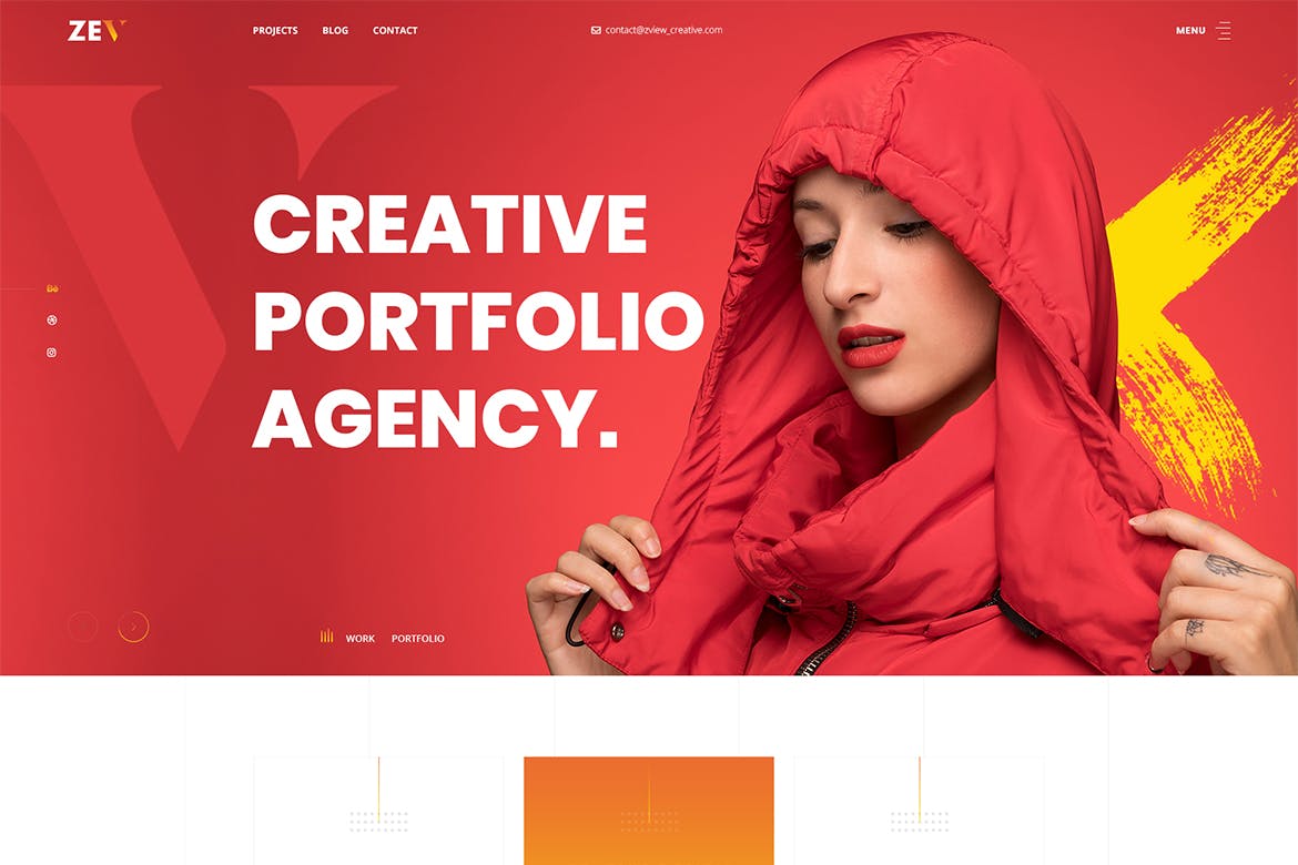 Zev – Creative Personal Portfolio PSD Template.