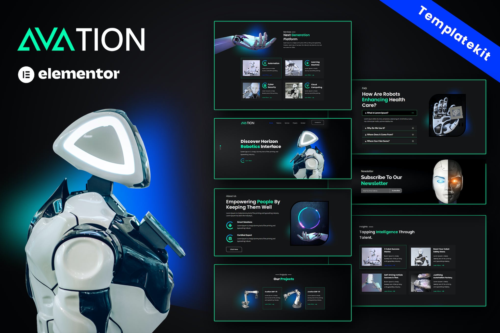 AVATION – Robotics & Artificial Intelligence Elementor Template Kit