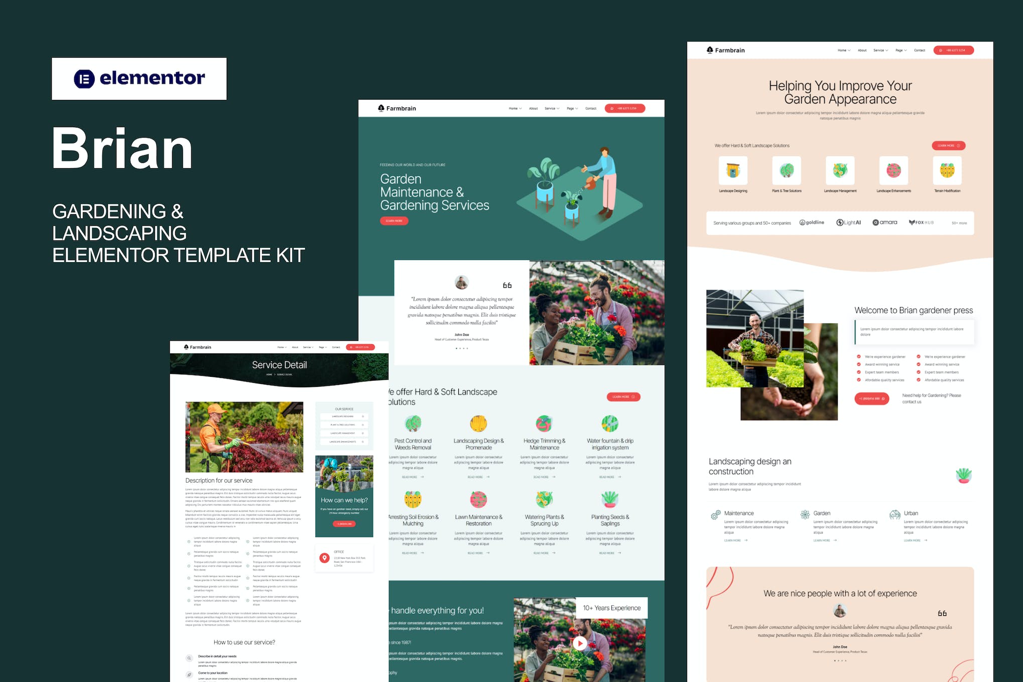 Brian – Gardening & Landscaping Elementor Template Kit