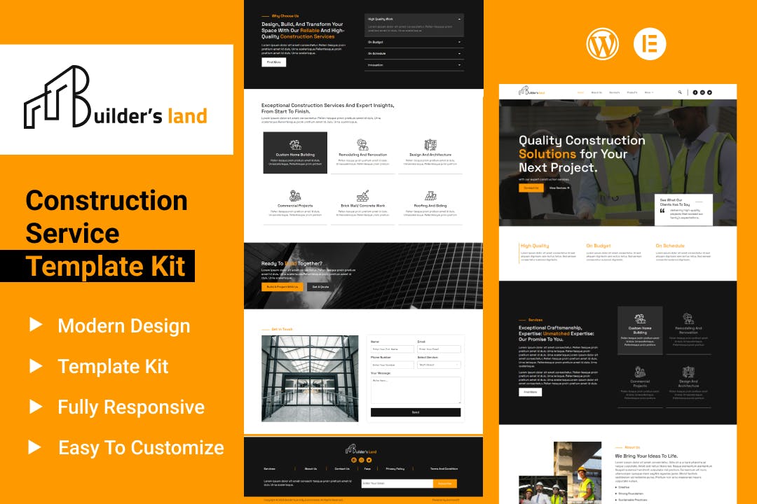 Builders Land – Construction & Building Elementor Template Kit