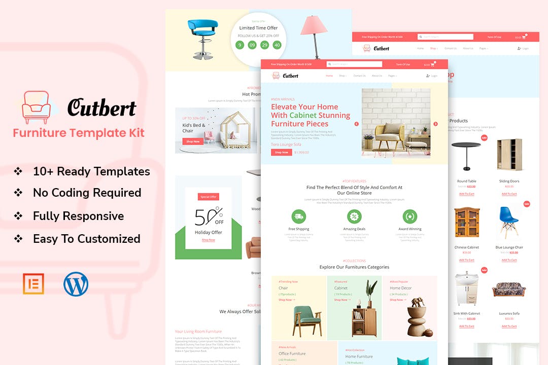 Cutbert – Furniture Store Elementor Template Kit