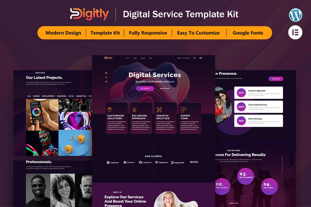 Digitly – Digital Service Agency Elementor Template Kit