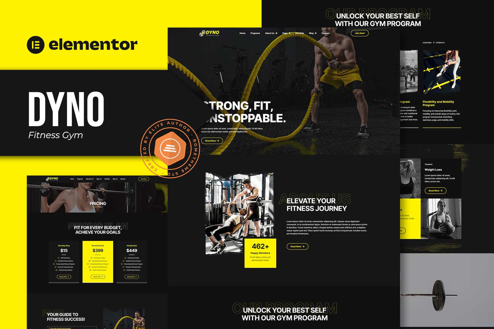 Dyno – Fitness Gym Elementor Pro Template Kit