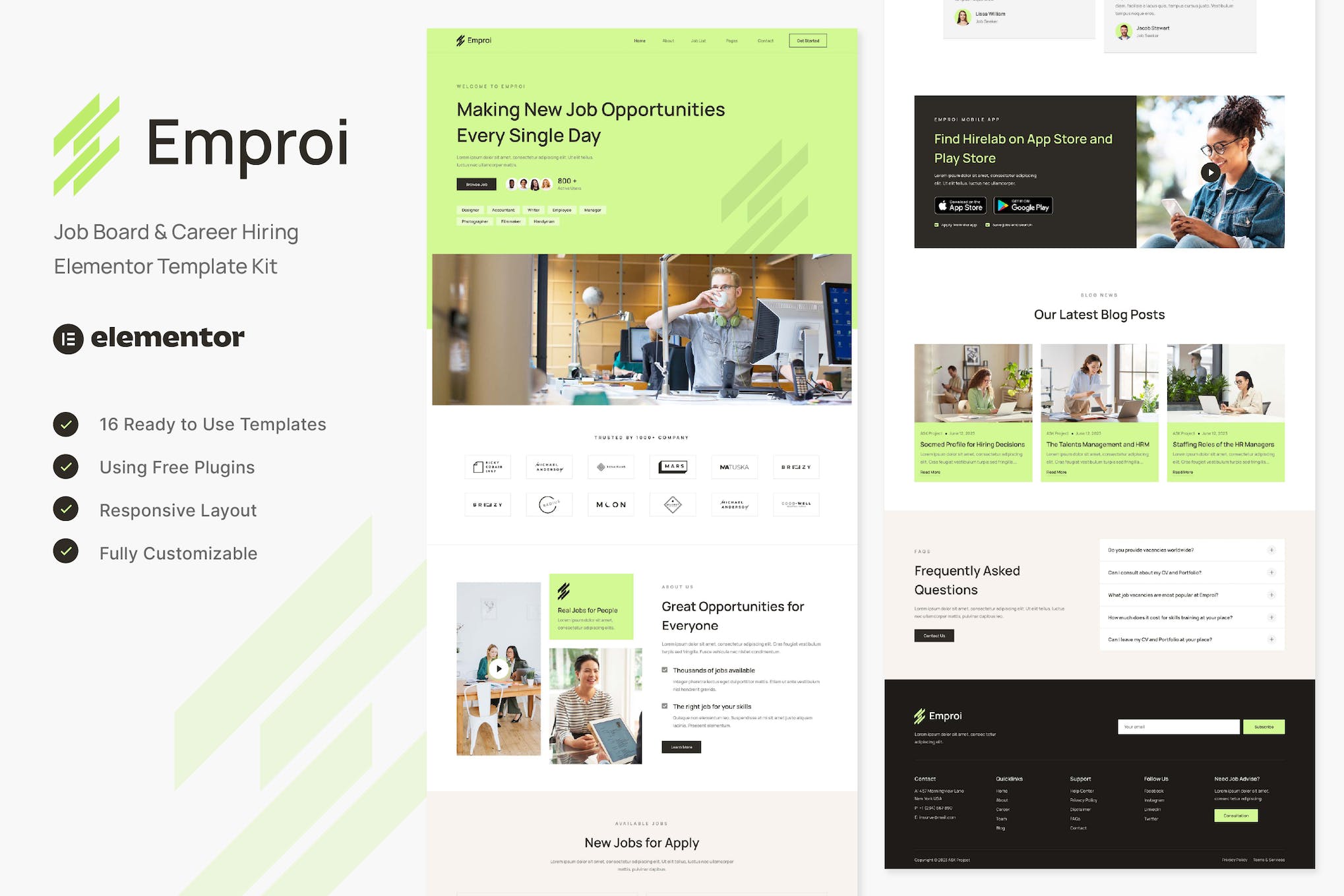 Emproi – Job Board & Career Hiring Elementor Template Kit