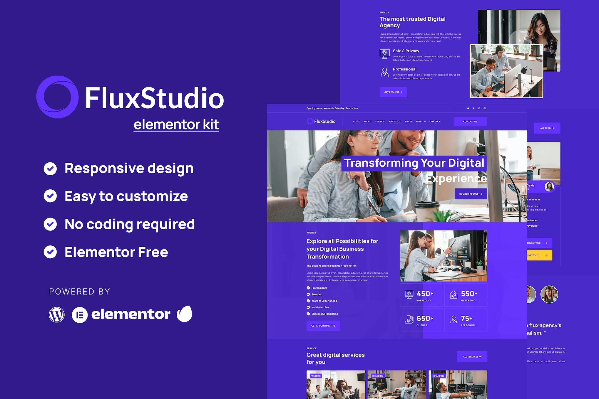 Flux – Digital Agency Elementor Template Kit