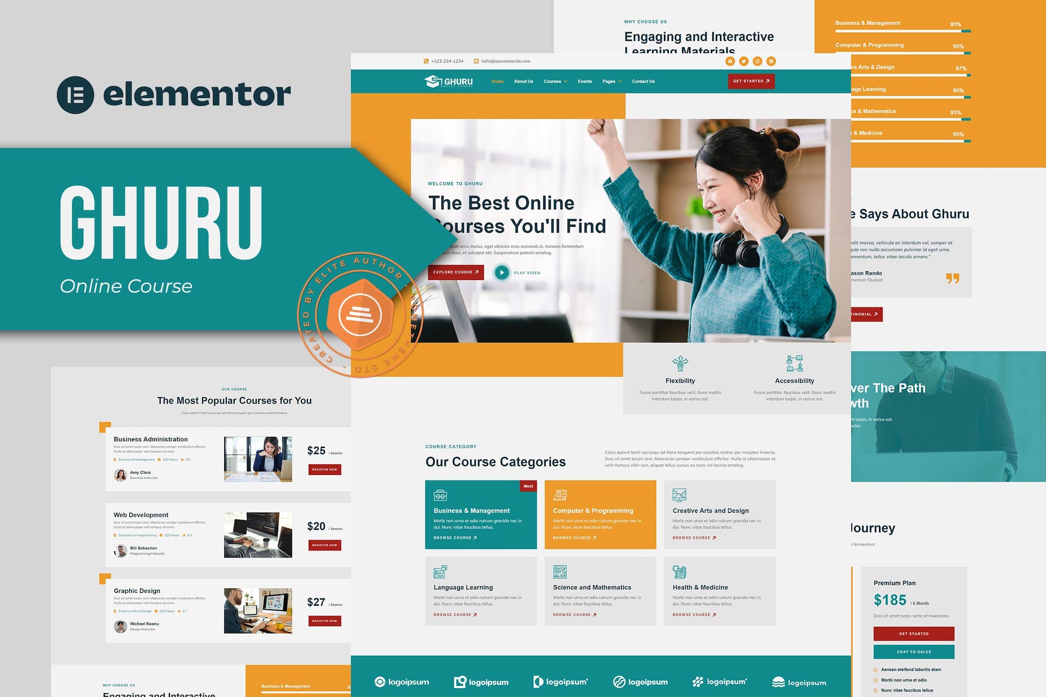 Ghuru – Online Course & Education Elementor Template Kit