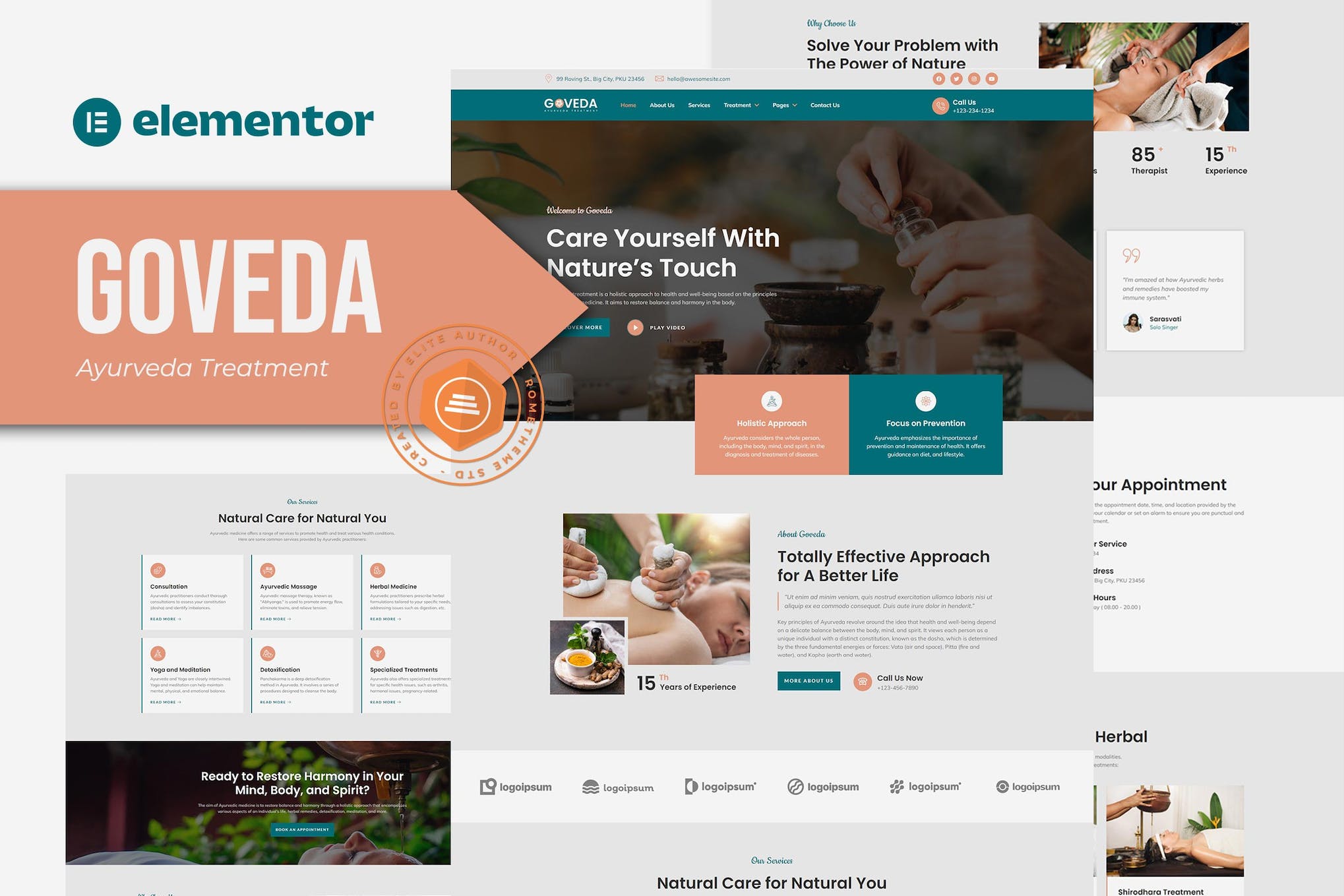 Goveda – Ayurveda Treatment Elementor Template Kit