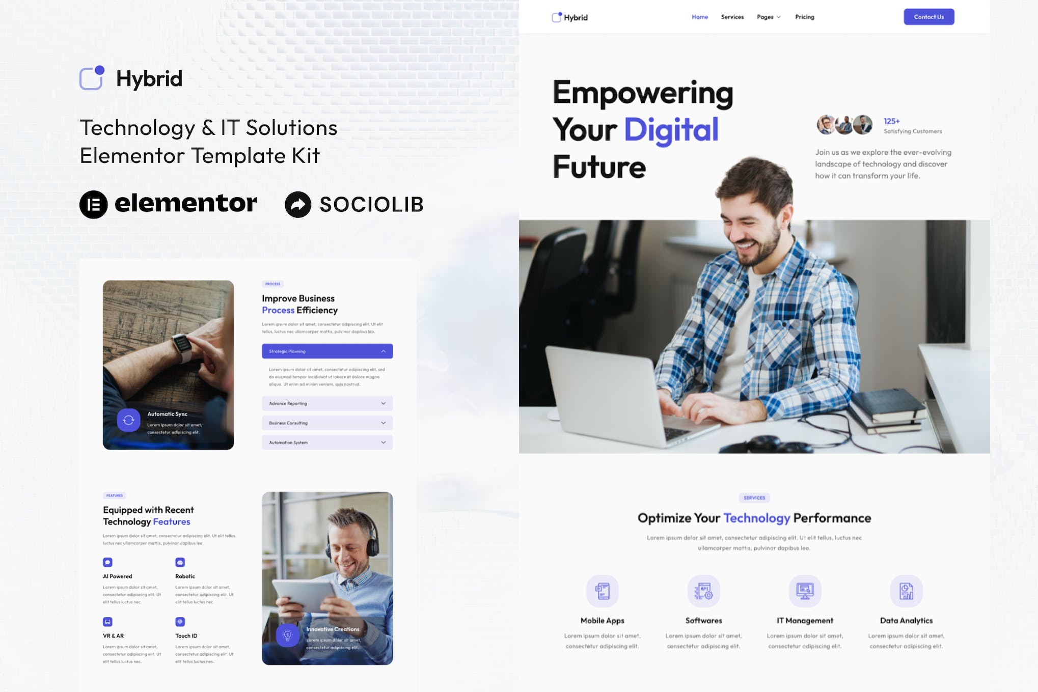 Hybrid – Technology & IT Solutions Elementor Template Kit