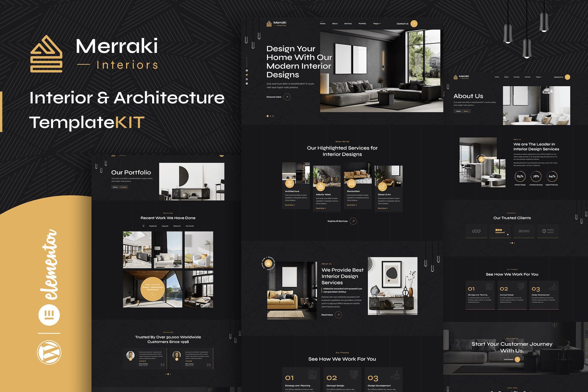 Merraki – Interiors & Architecture Elementor Template Kit