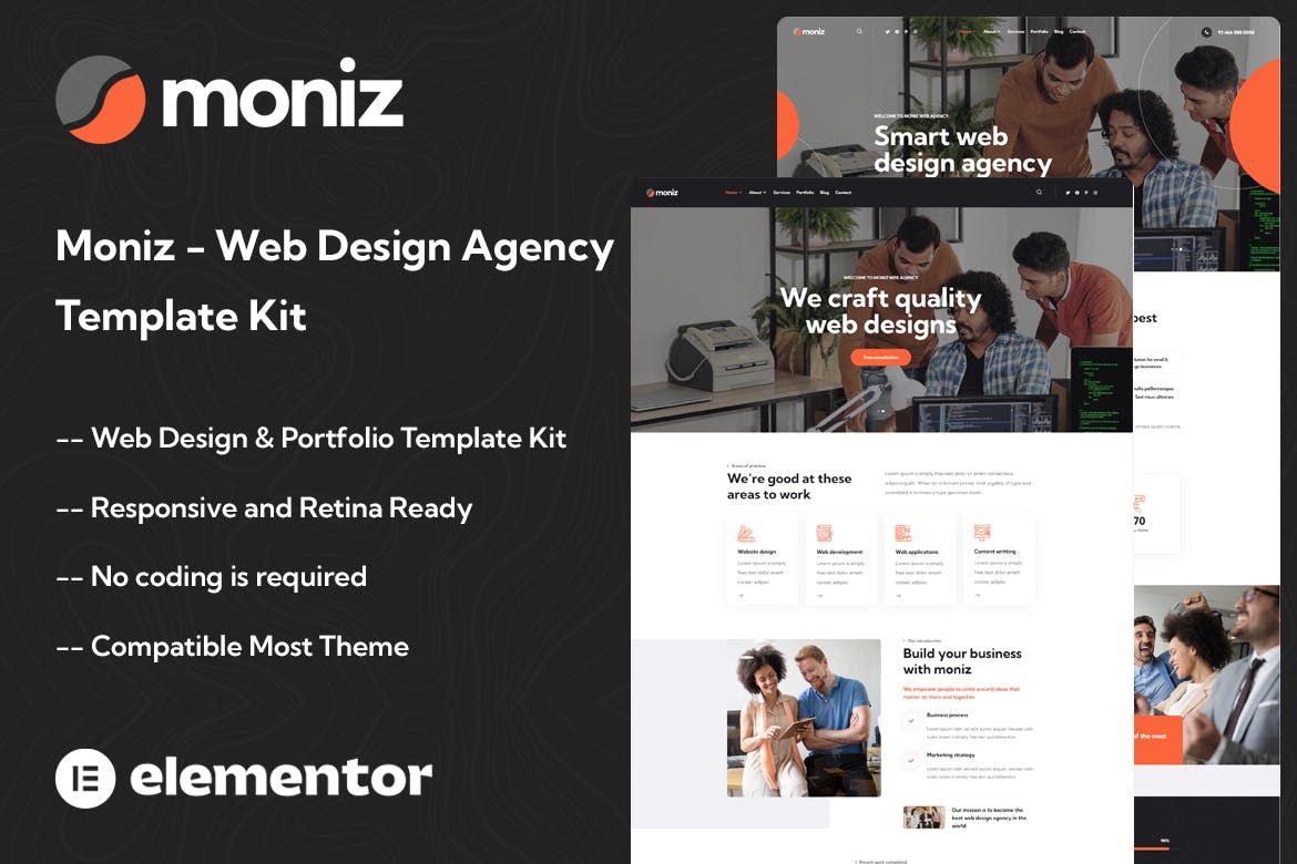 Moniz – Web Design Agency Elementor Template Kit