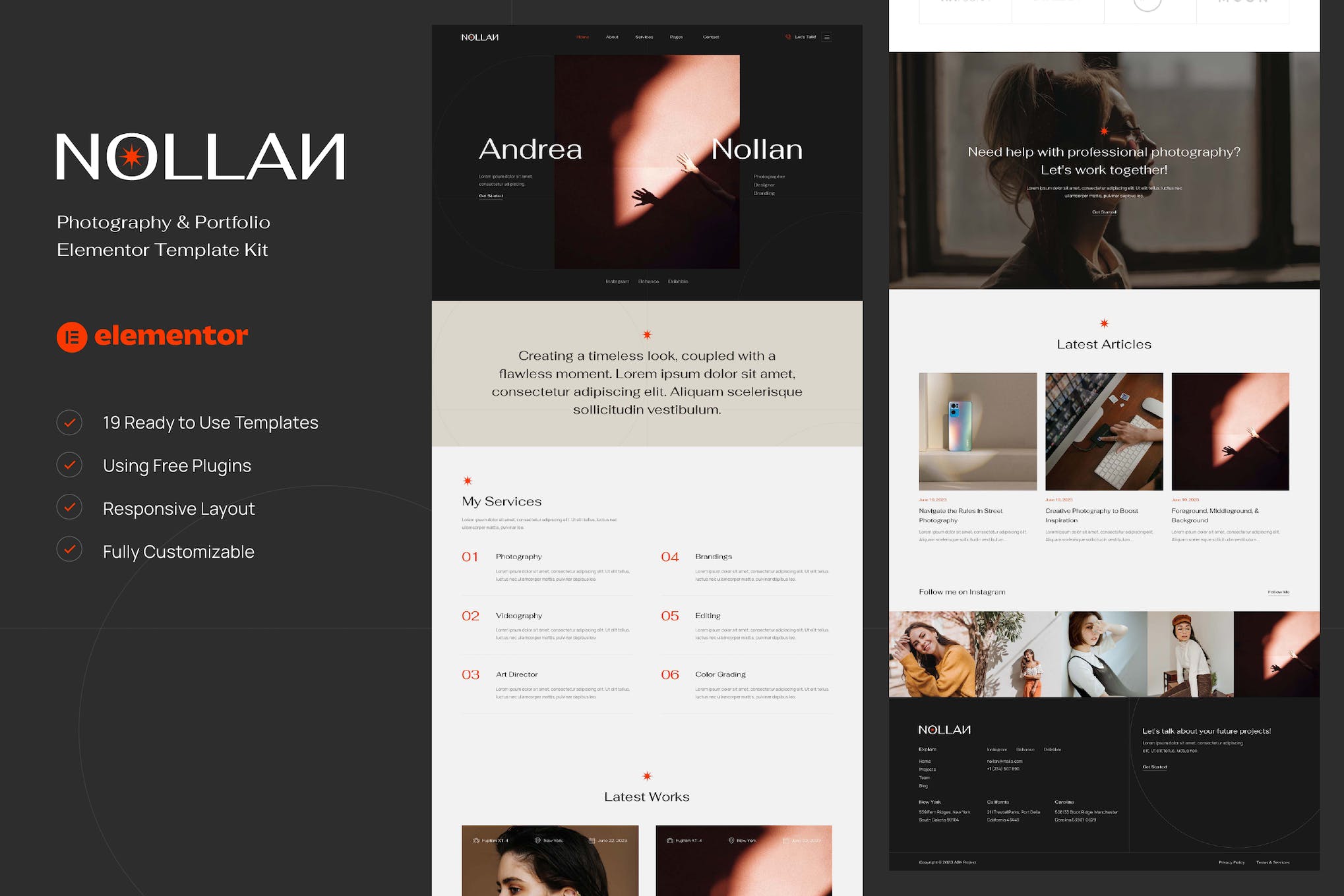 Nollan – Photography & Portfolio Elementor Template Kit