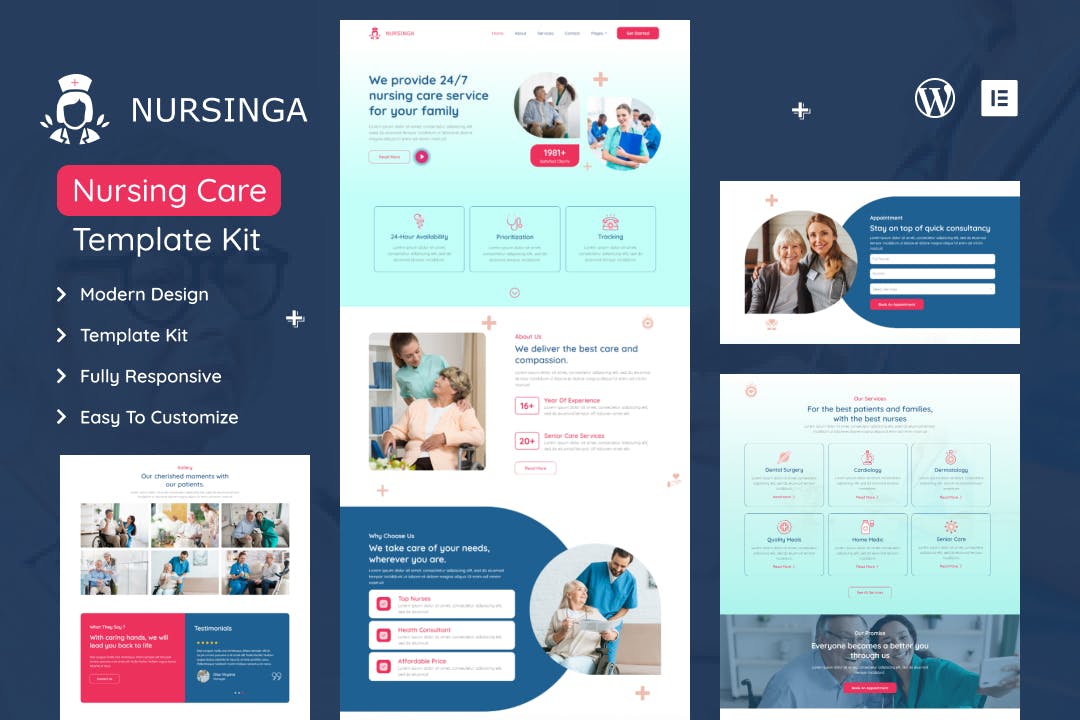 Nursinga –  Nursing Home Care & Medical Elementor Template Kit