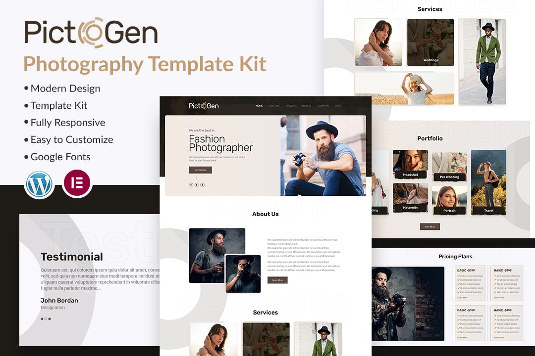 Pictogen –  Creative Photography Elementor Template Kit