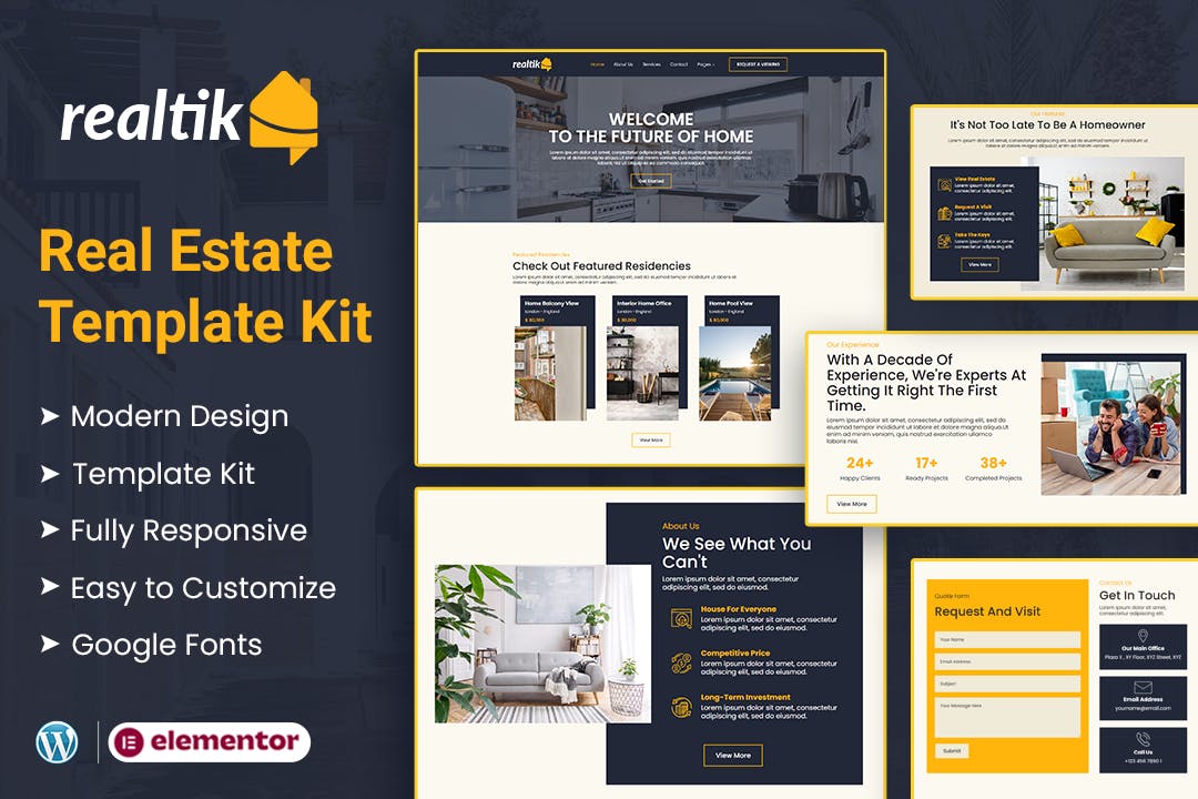 Realtik – Real Estate & Property Sales Elementor Template Kit