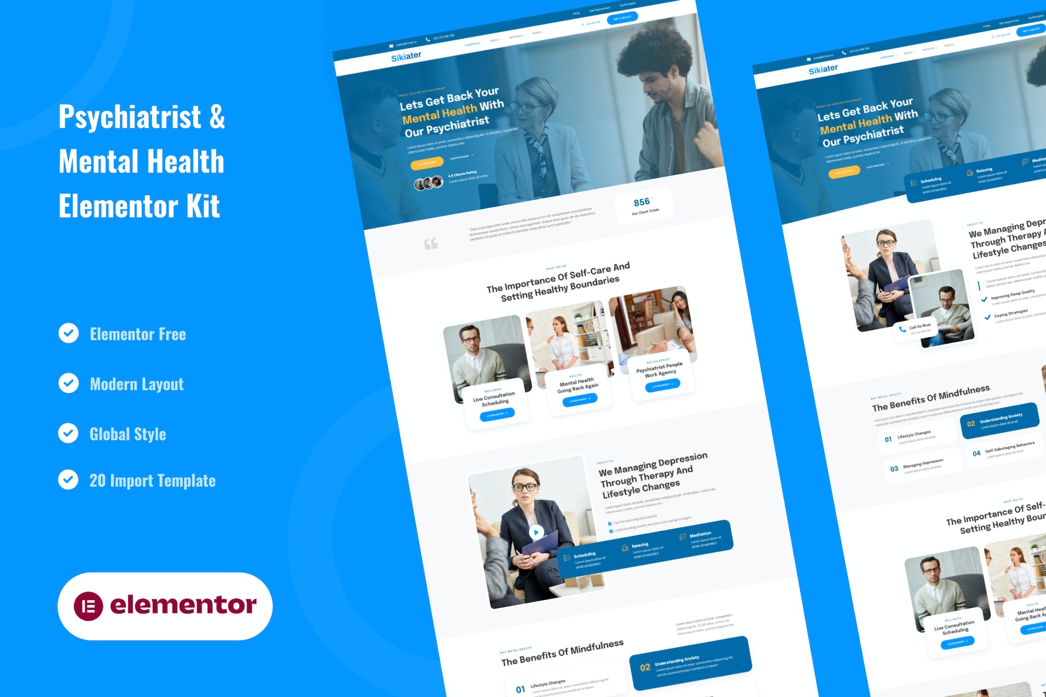 Sikiater – Psychiatrist & Mental Health Service Elementor Template Kit