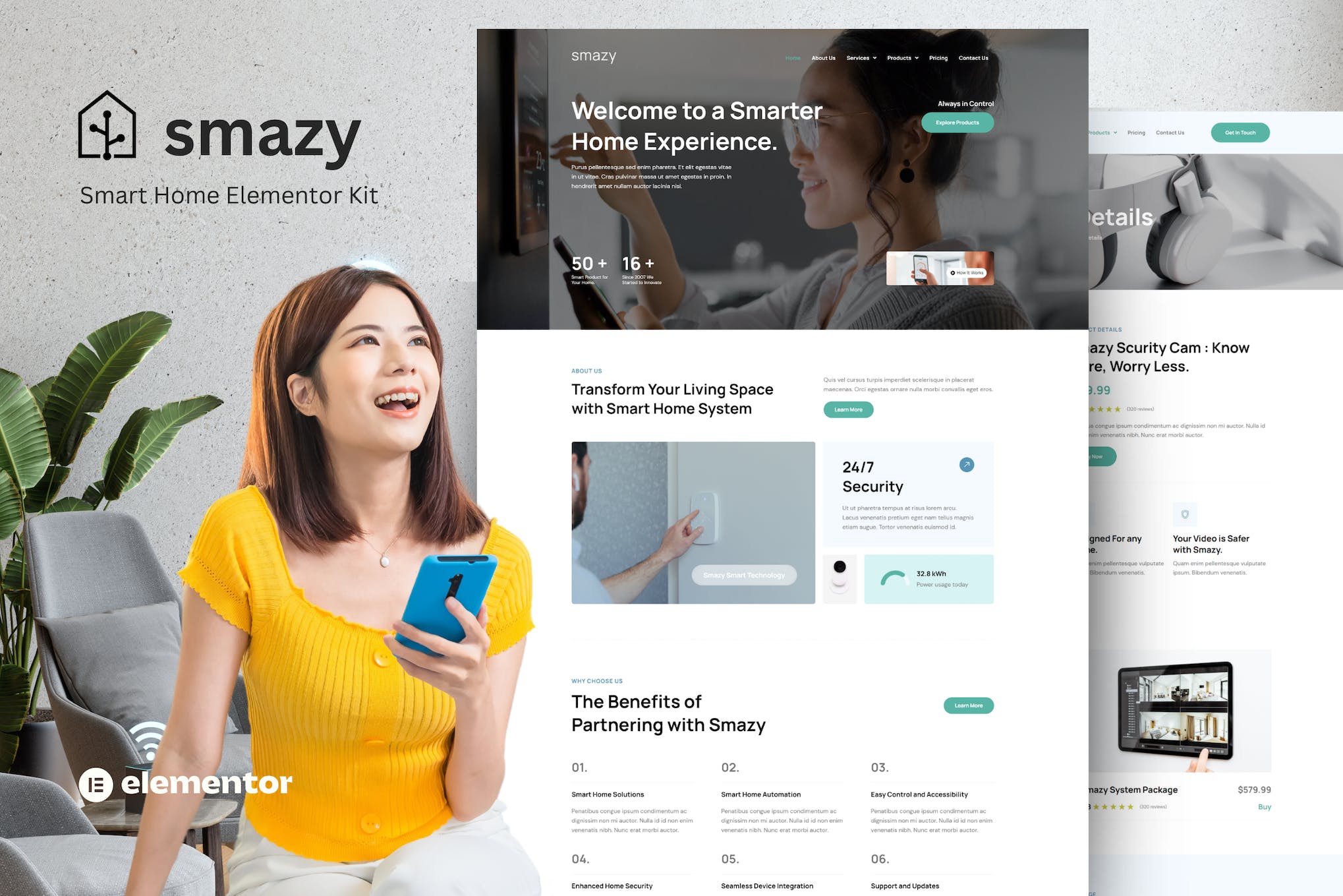 Smazy – Smart Home System Elementor Template Kits