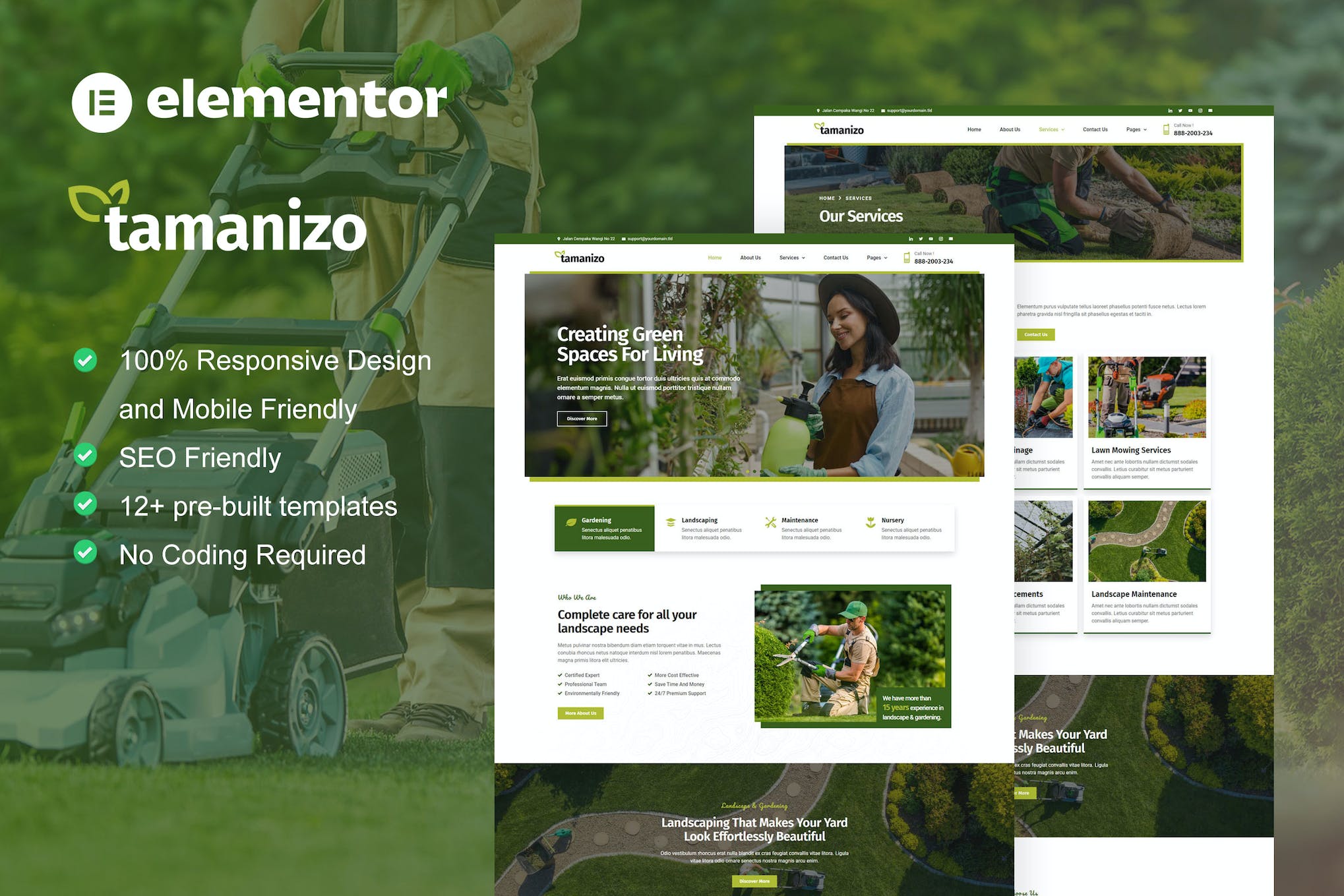 Tamanizo – Gardening & Landscape Elementor Template Kit