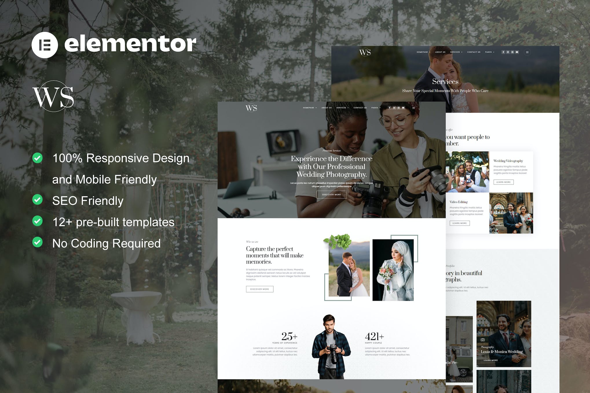 Wedshot – Wedding Photography Service Elementor Template Kit