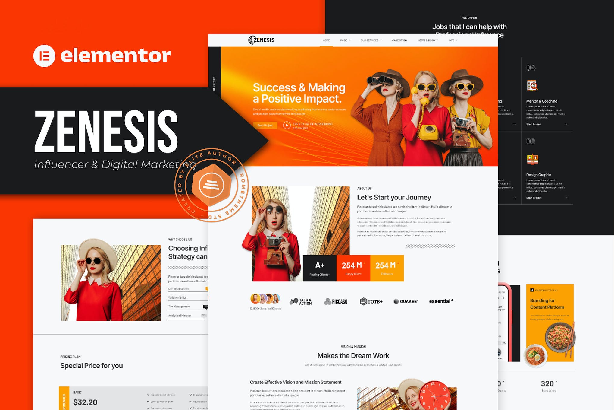 Zenesis – Influencer & Digital Marketing Elementor Template Kit